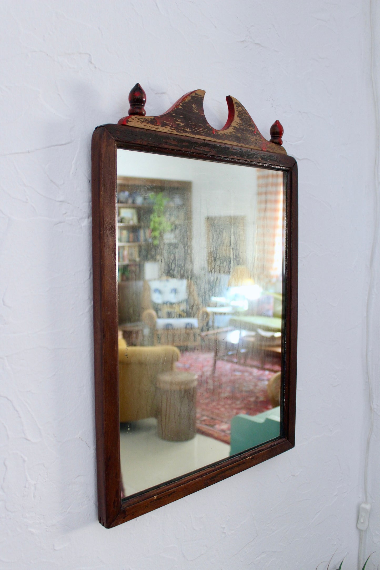 Antique 80+ Year Old Indian Solid Wood Mirror