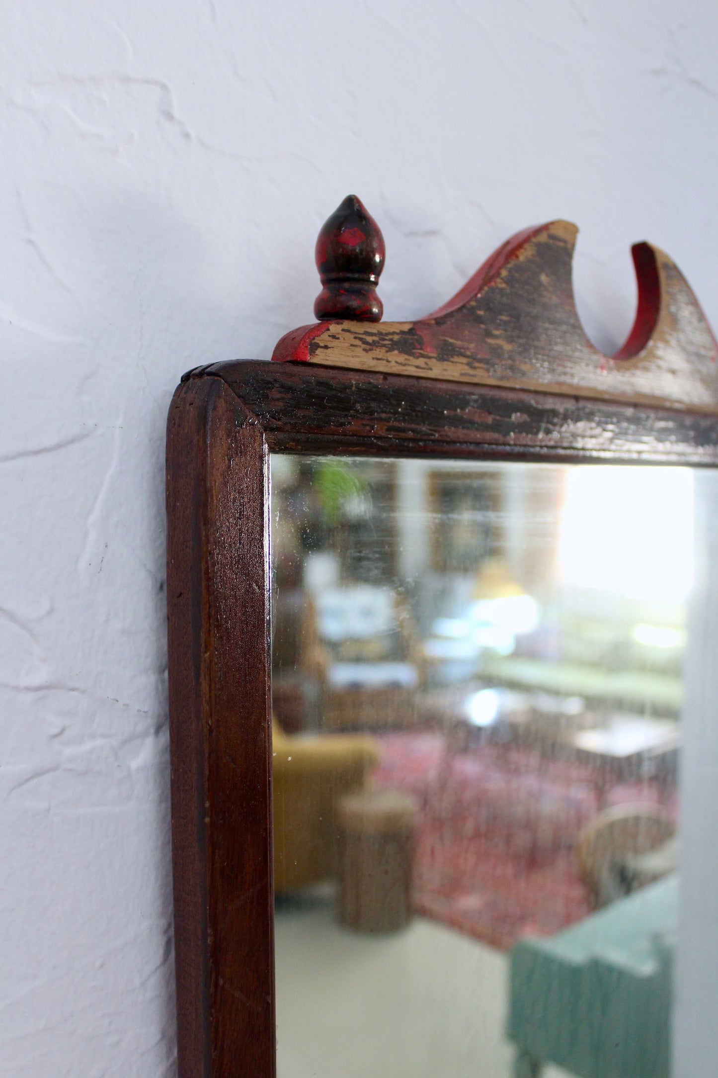 Antique 80+ Year Old Indian Solid Wood Mirror