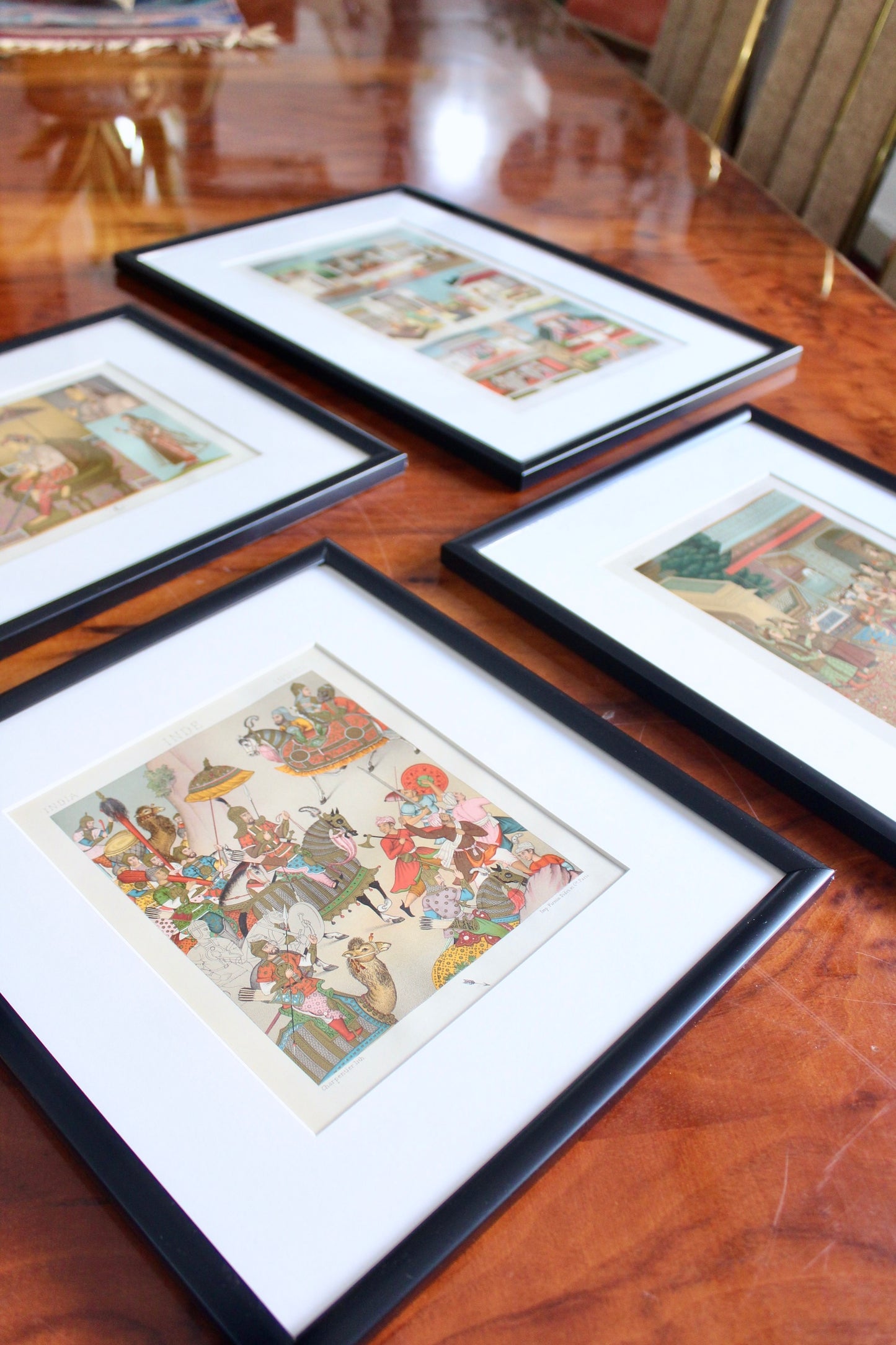 Antique 1880s Framed Chromolithograph French Prints