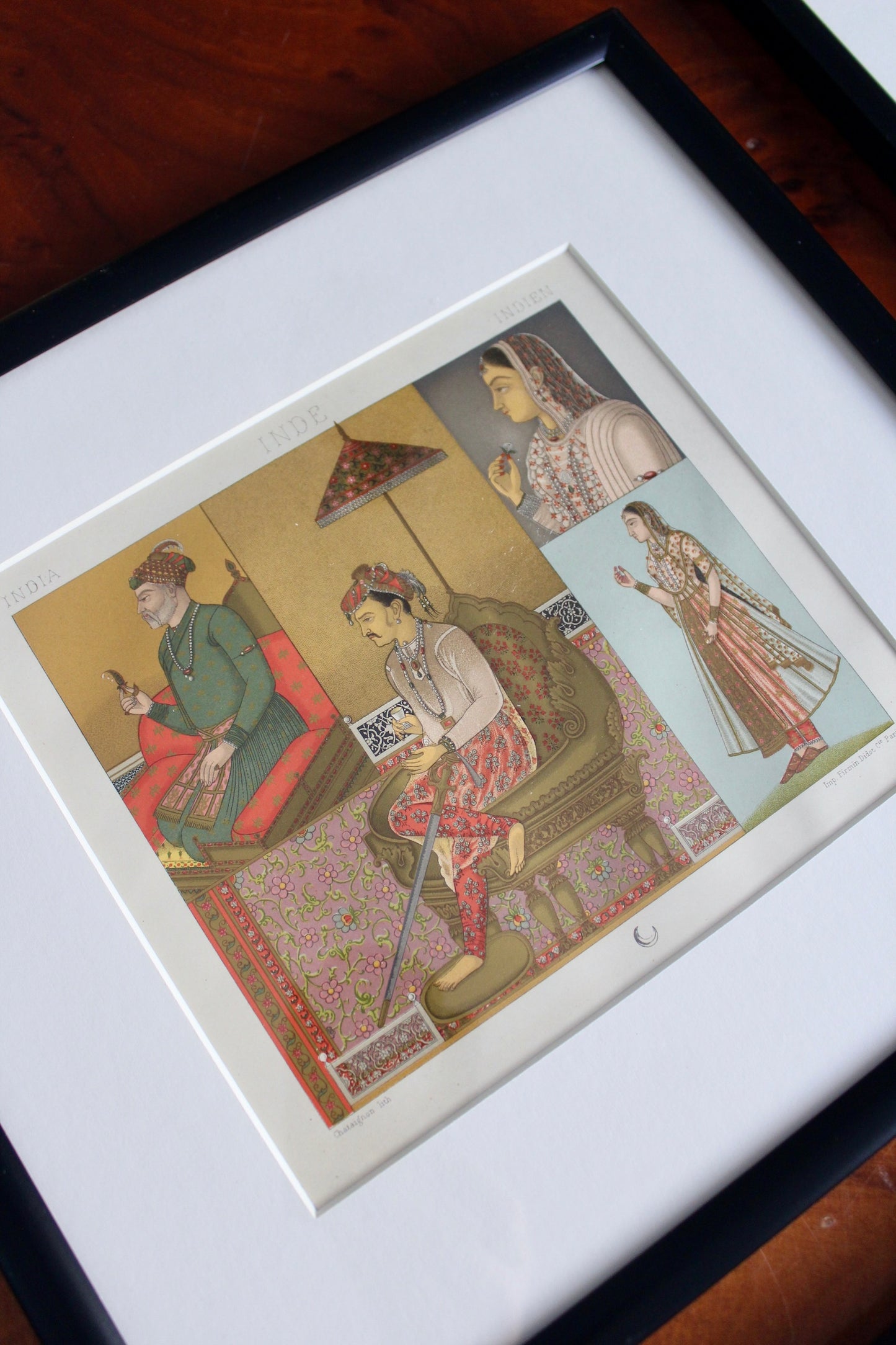 Antique 1880s Framed Chromolithograph French Prints