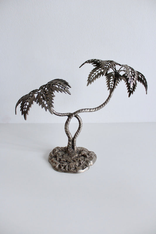 Vintage Brass Palm Trees Sculpture