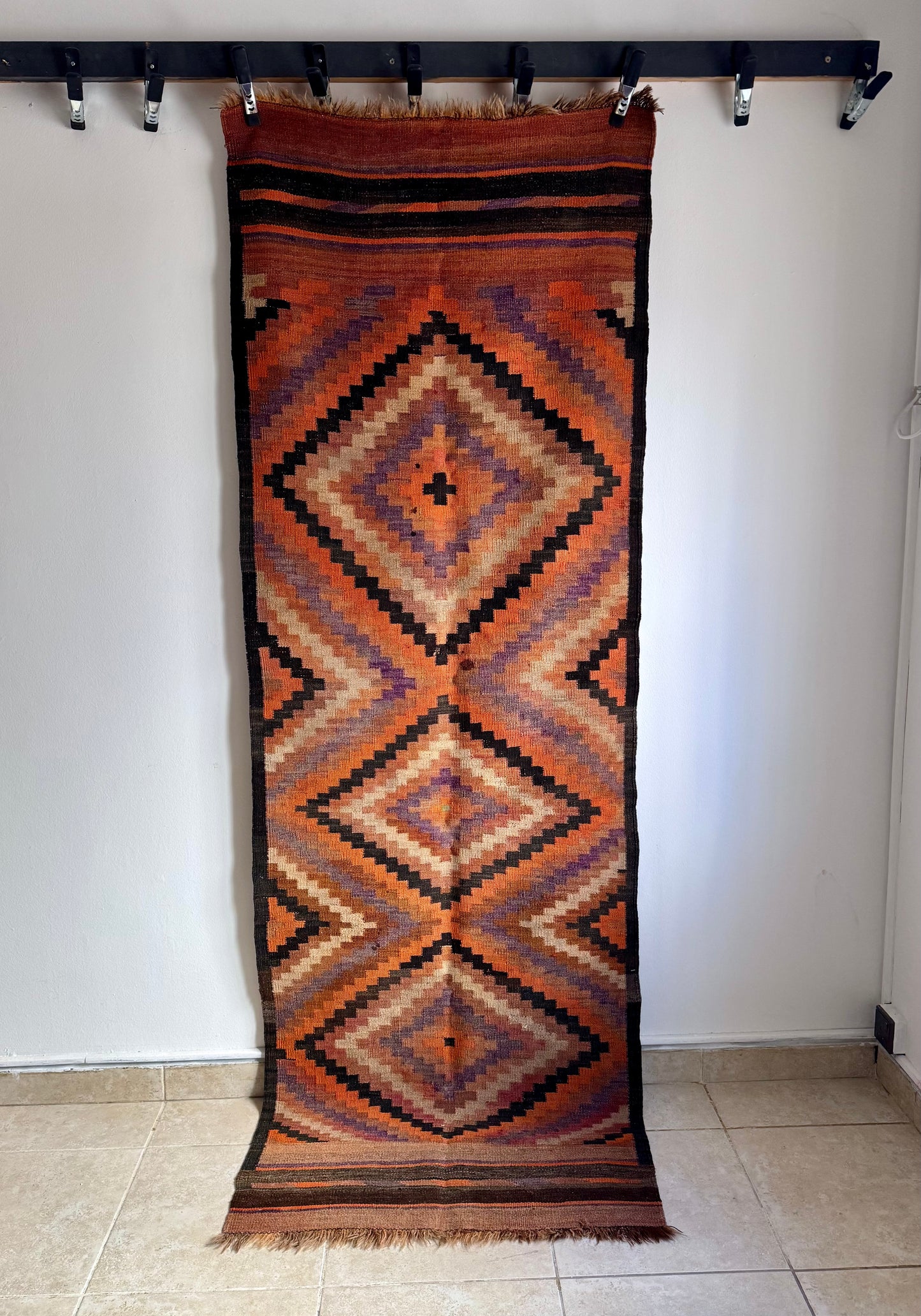 Vintage Afghan Kilim - 93x275