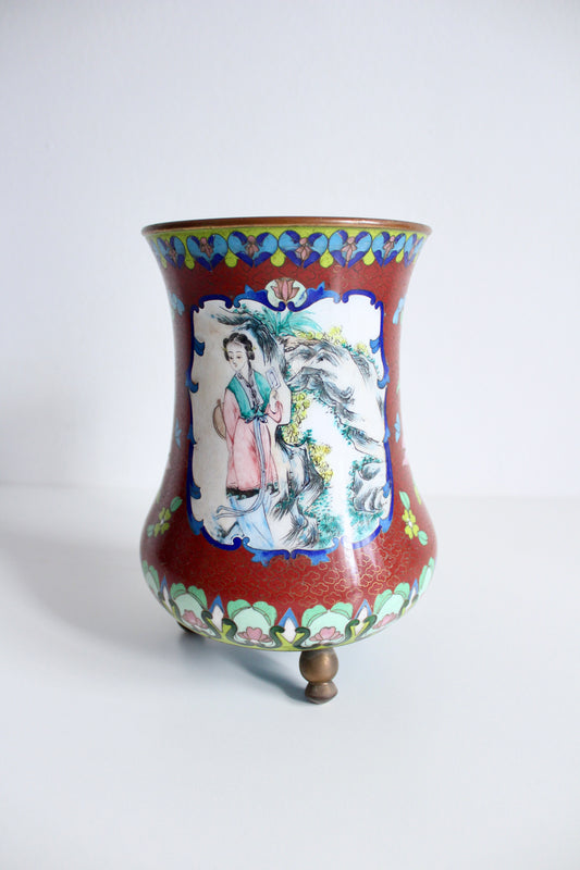 Vintage Handmade Cloisonné Vase