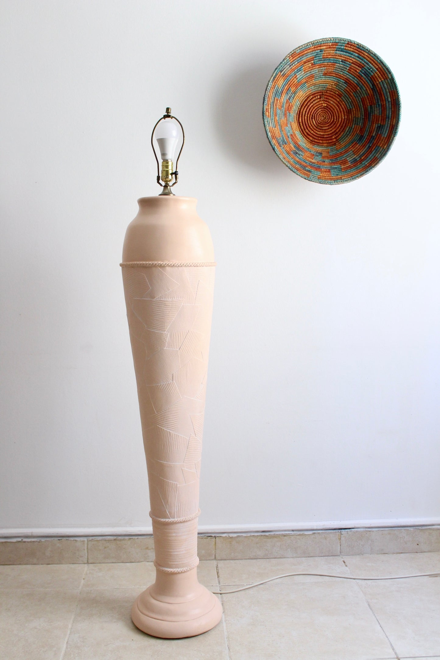 Rare 1980s Vintage Pottery Floor Lamp