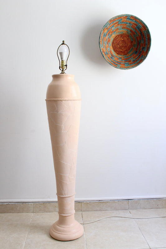 Rare 1980s Vintage Pottery Floor Lamp