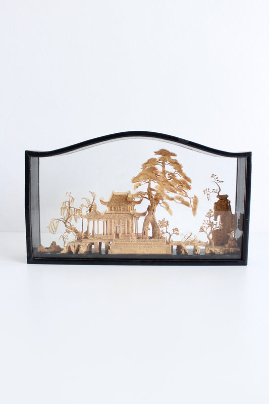 Vintage Chinese Cork Artwork