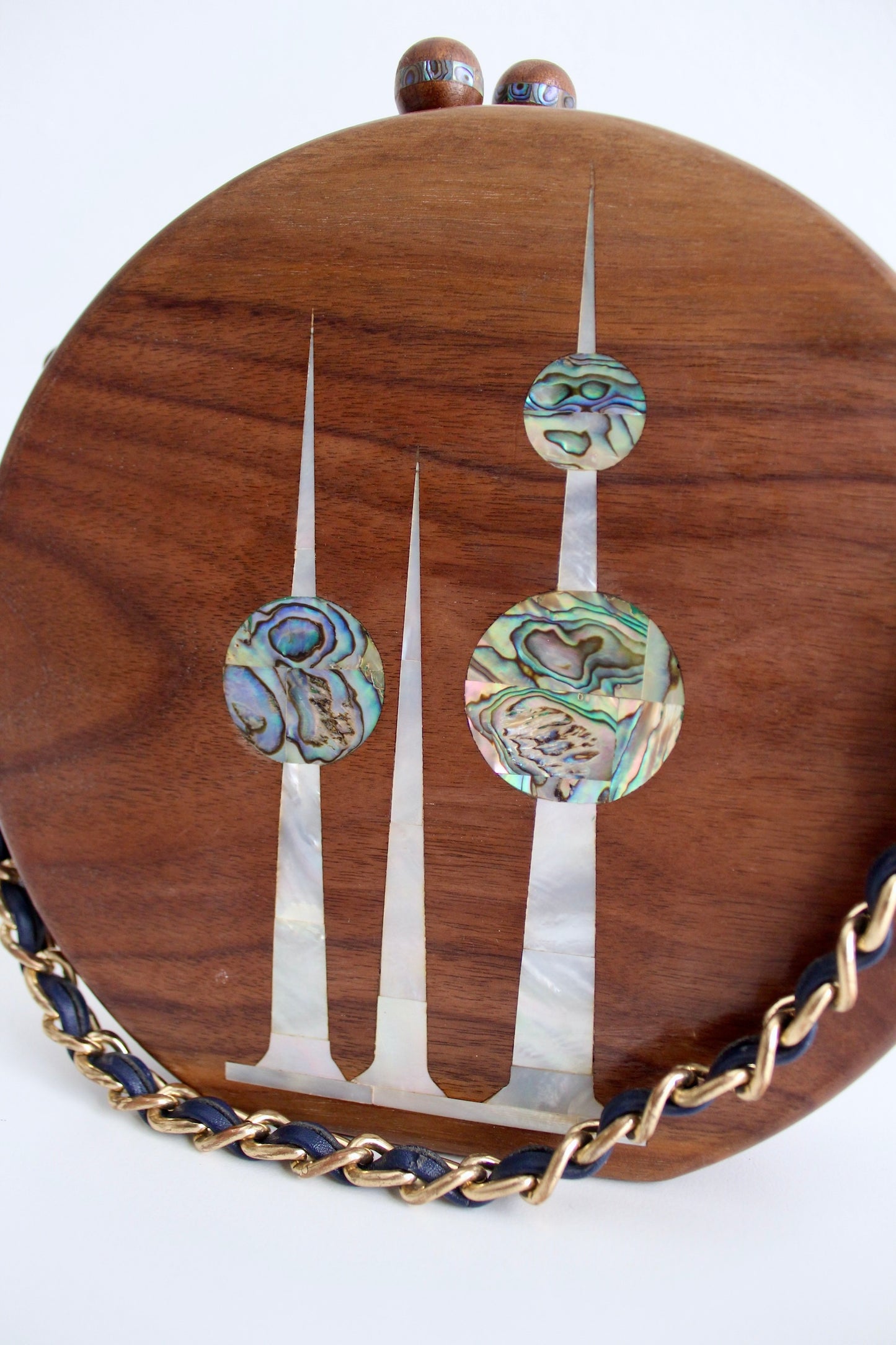 Wood and Mother of Pearl Kuwait Towers Purse