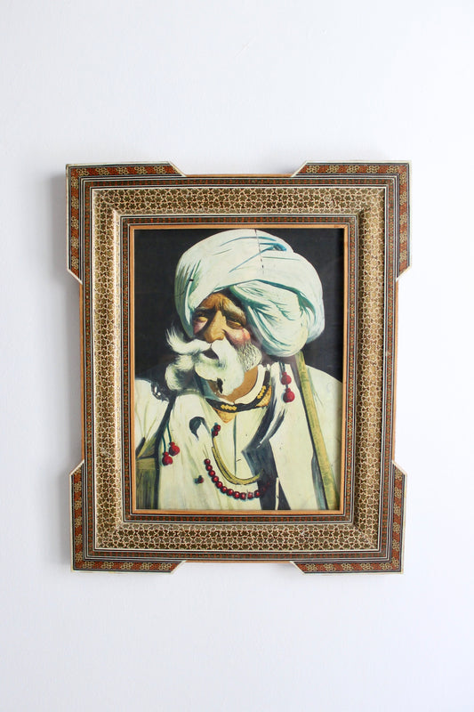 Vintage Portrait in a Khatam Kari Frame