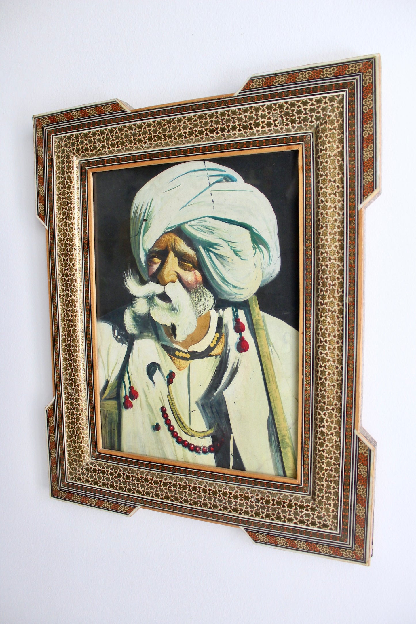 Vintage Portrait in a Khatam Kari Frame