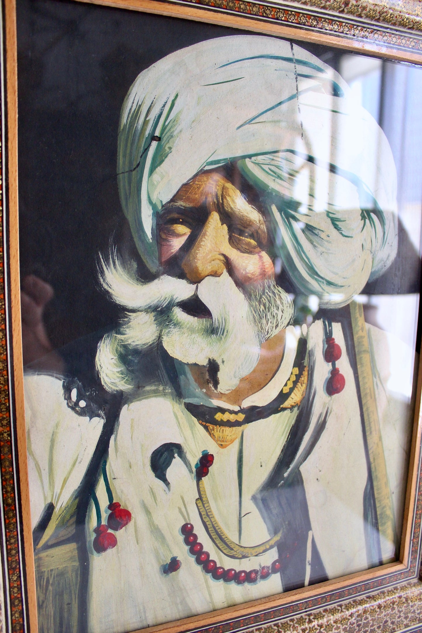Vintage Portrait in a Khatam Kari Frame