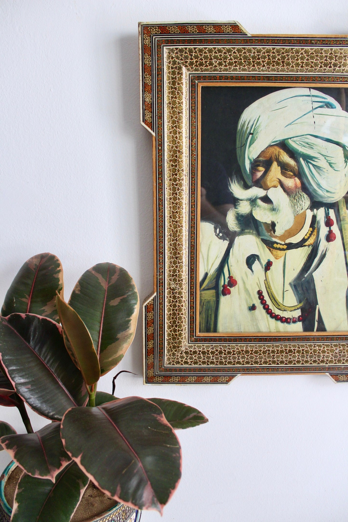 Vintage Portrait in a Khatam Kari Frame