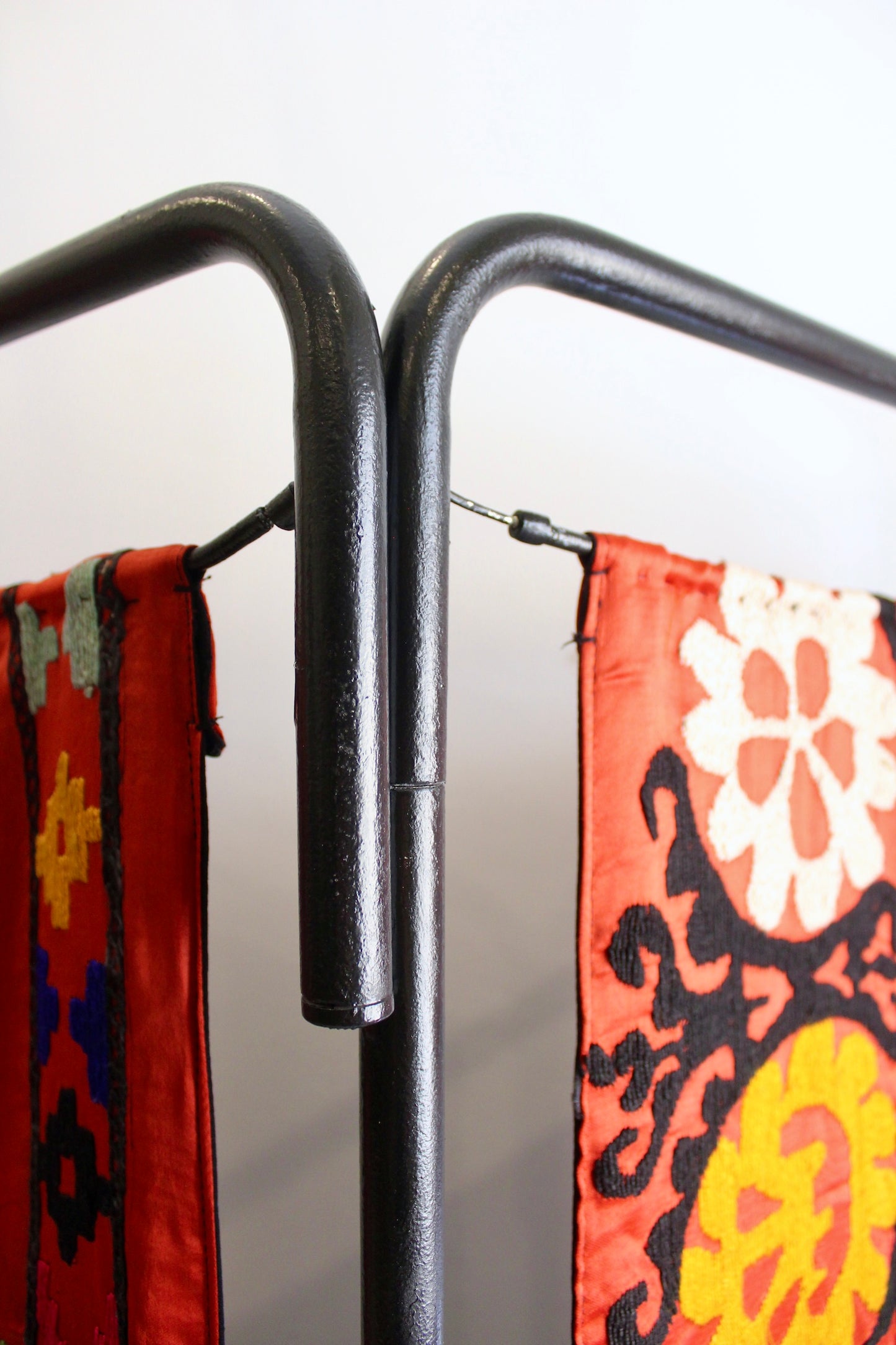 XL Vintage Metal Screen with Suzani Panels