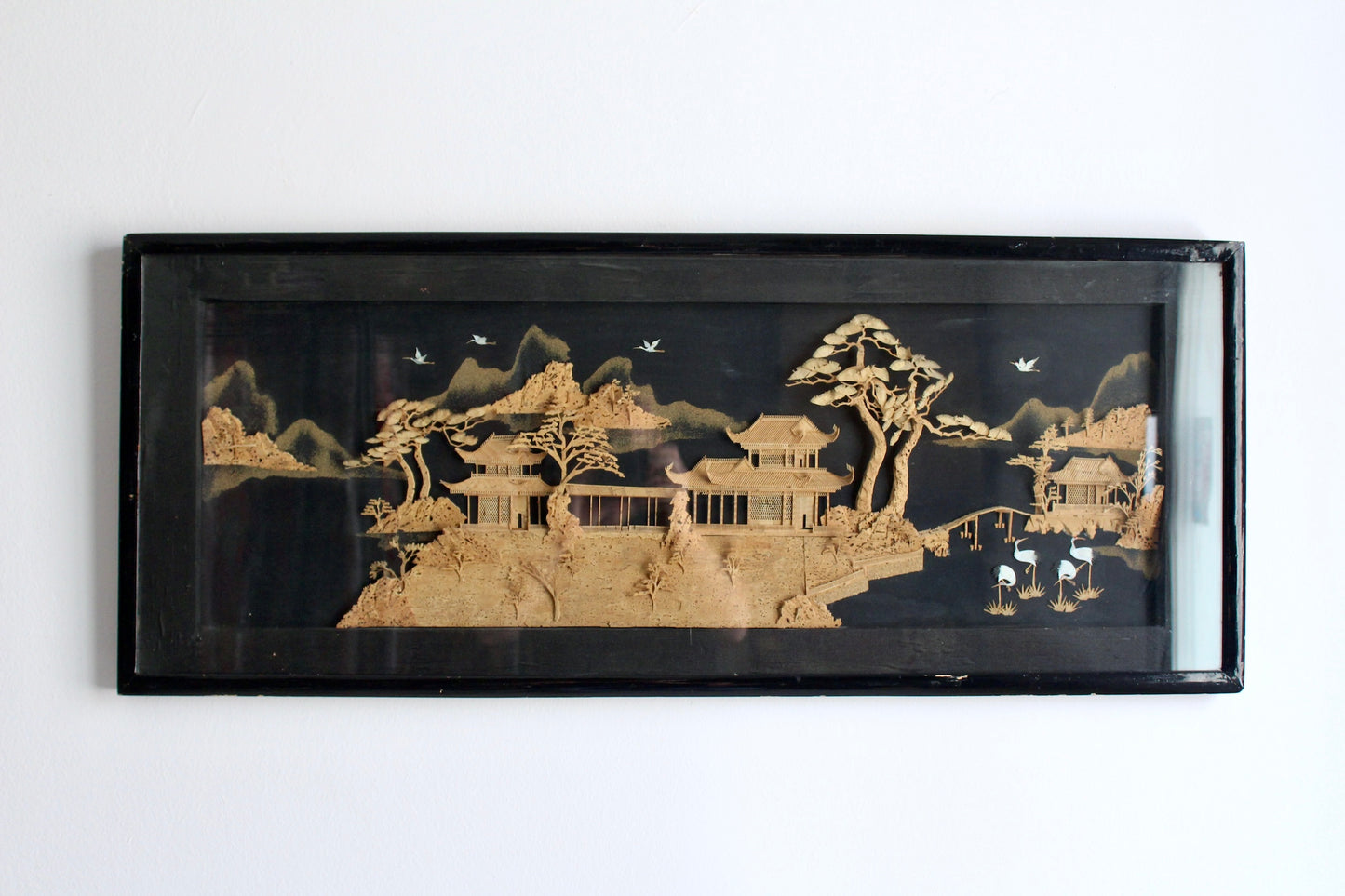 Vintage Midcentury Chinese Cork Wall Decor
