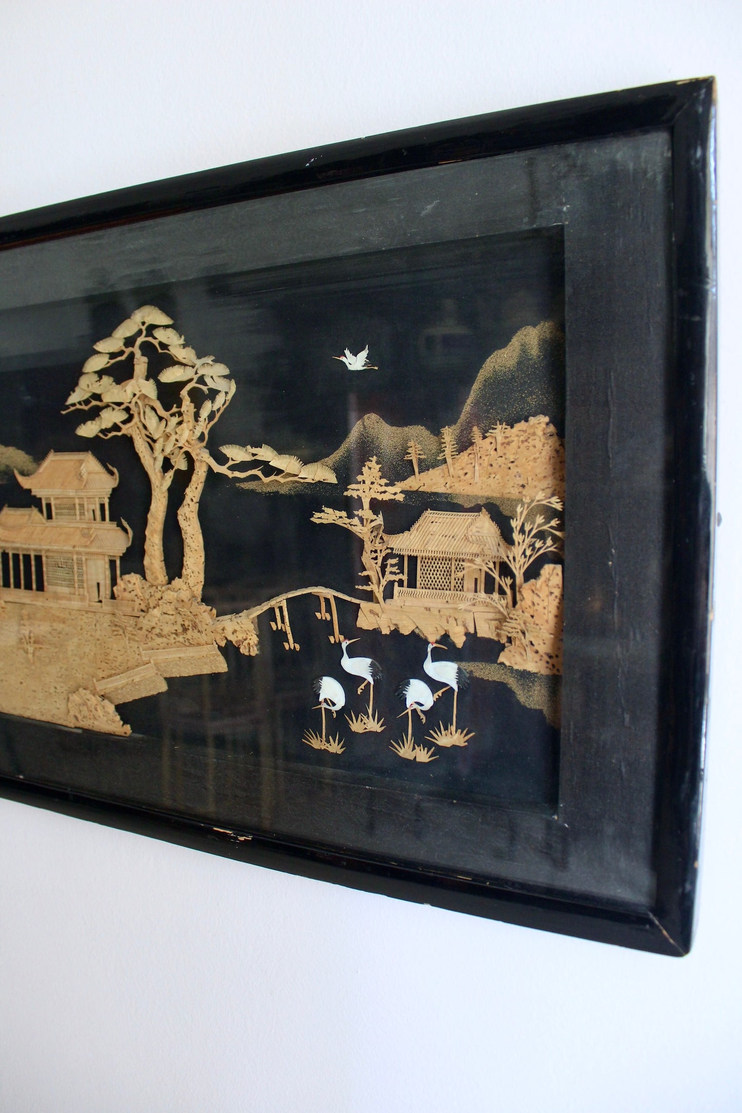Vintage Midcentury Chinese Cork Wall Decor