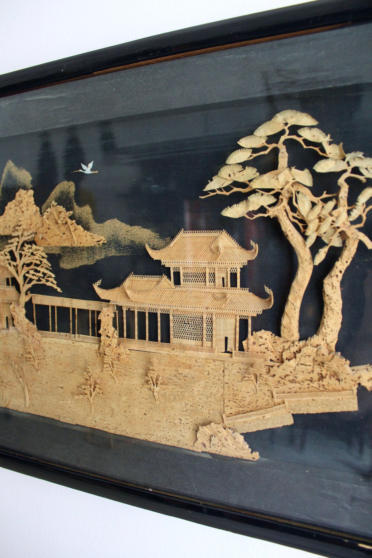 Vintage Midcentury Chinese Cork Wall Decor