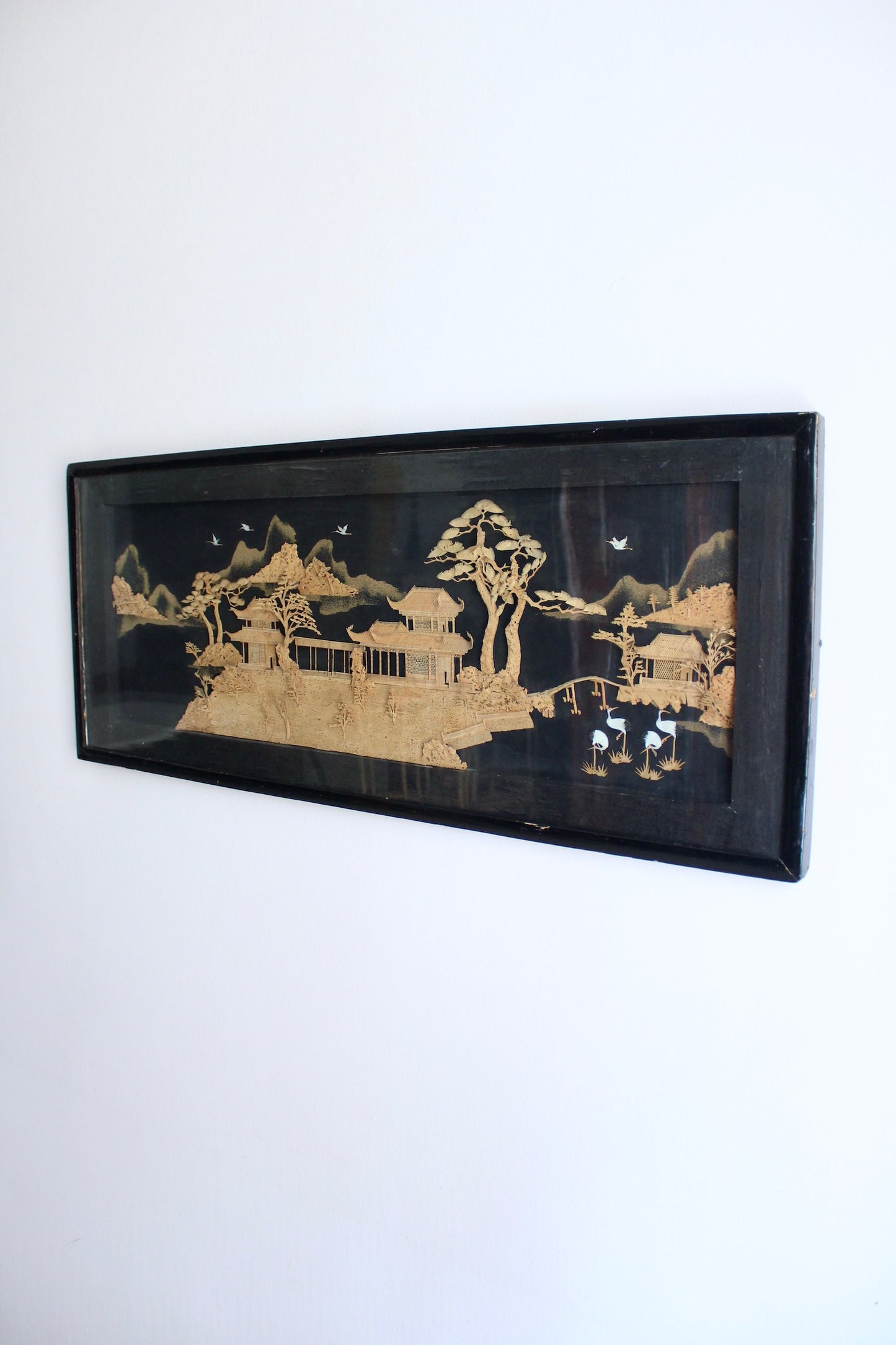 Vintage Midcentury Chinese Cork Wall Decor