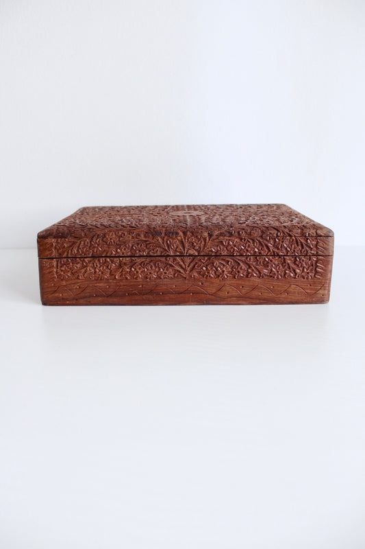 Vintage Handcarved Indian Rosewood Box