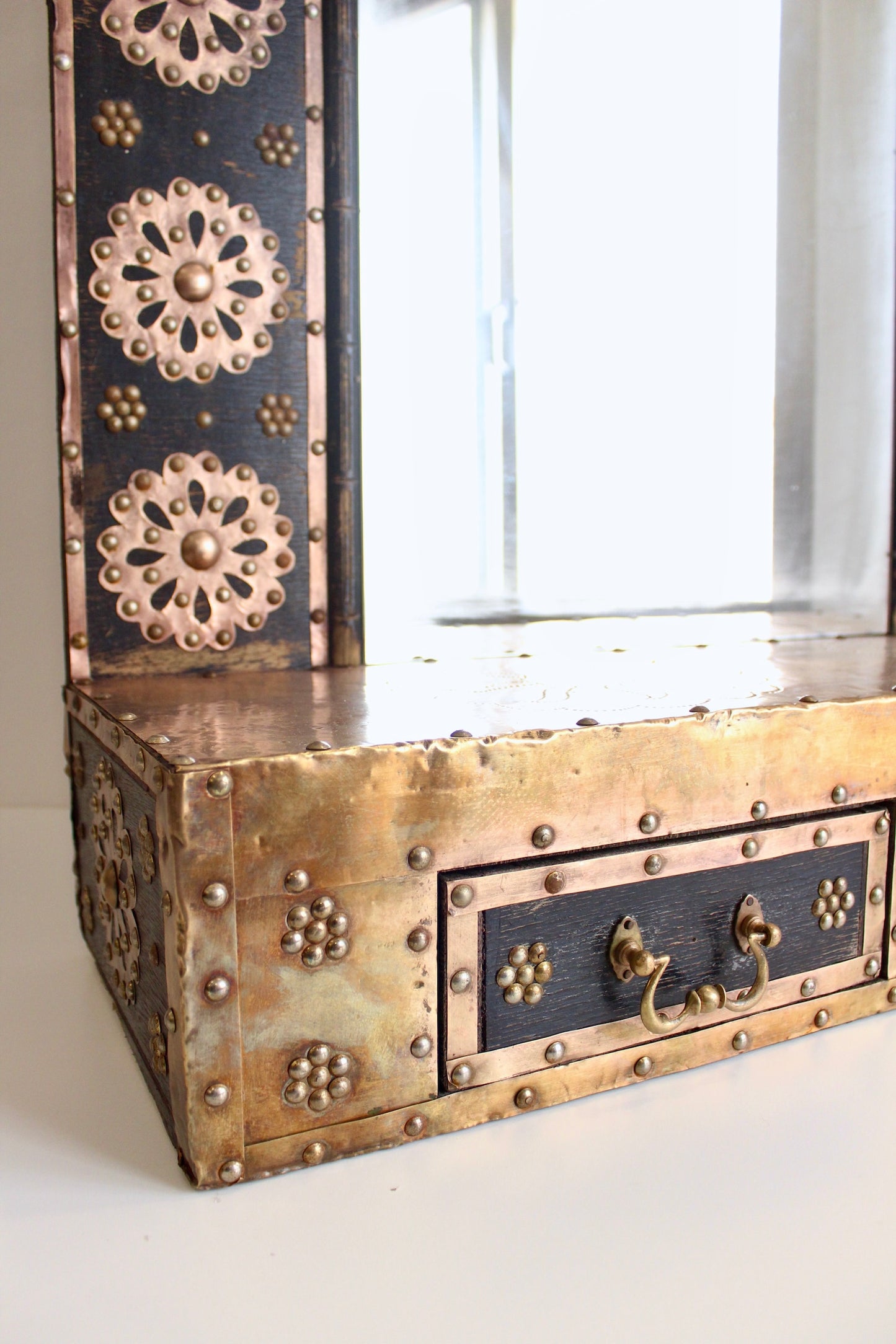 XL Vintage Mirror with shelf and drawers