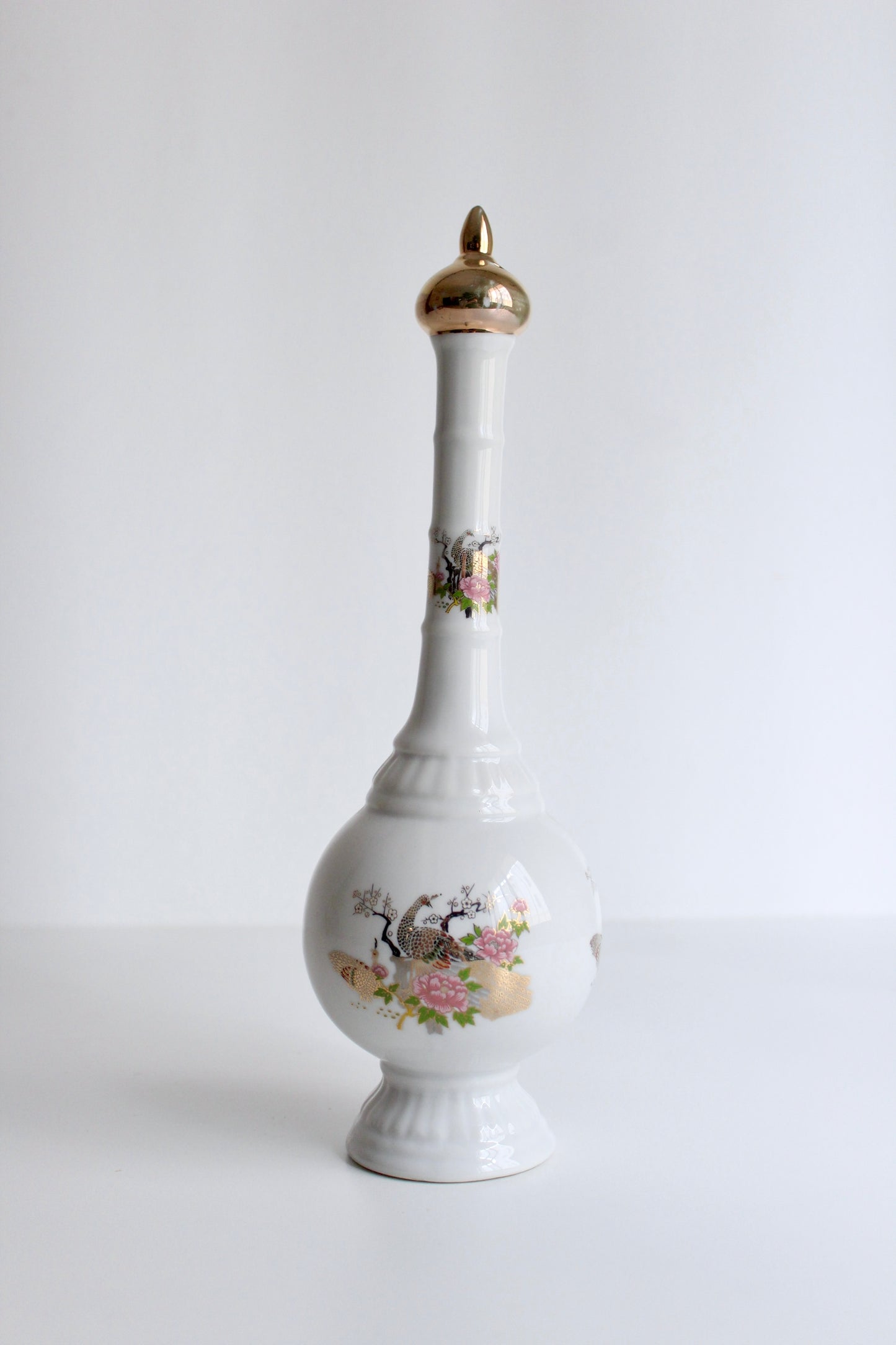 Mid-Century Porcelain Perfume Bottle with Gilt Details