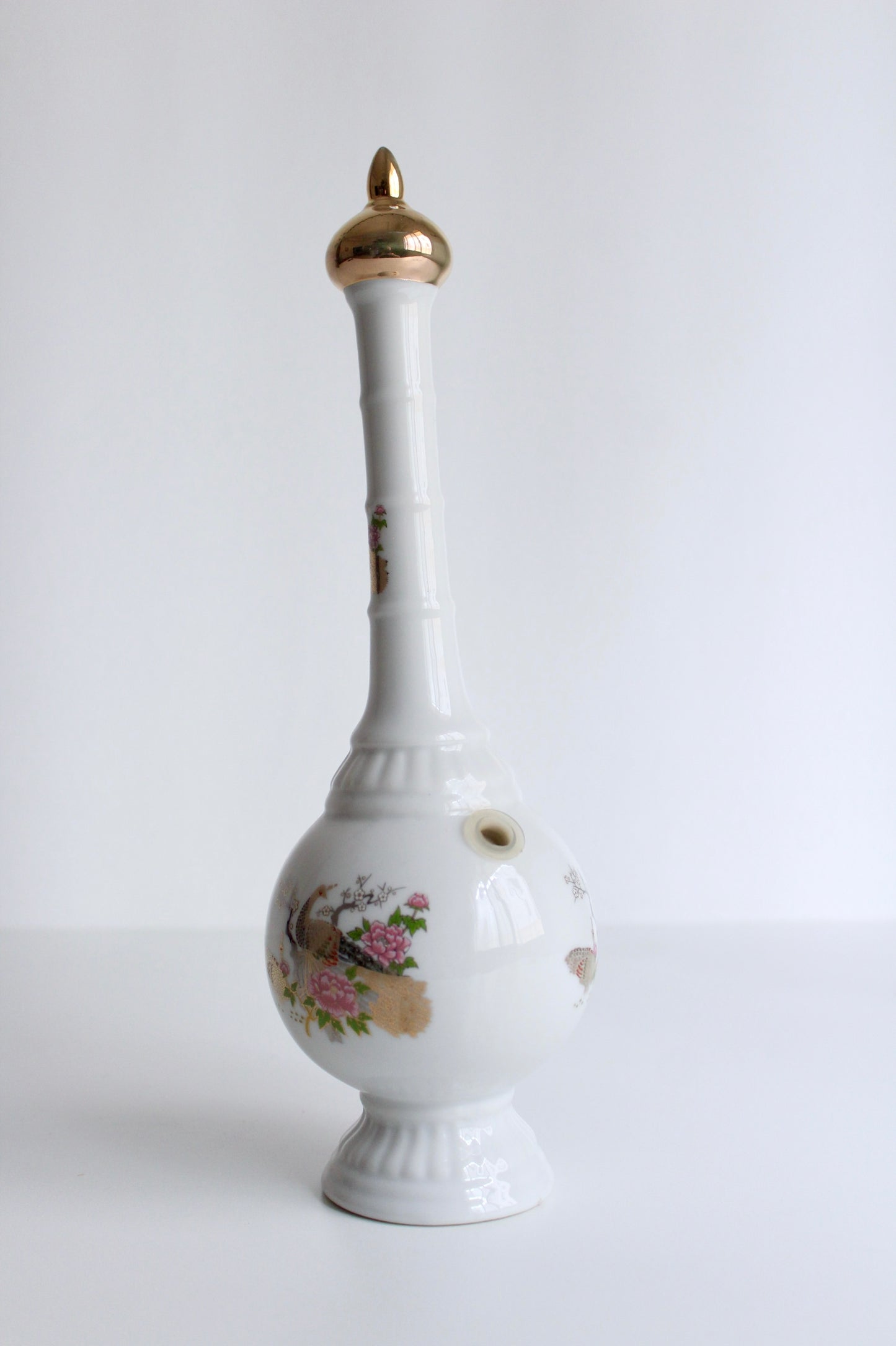 Mid-Century Porcelain Perfume Bottle with Gilt Details