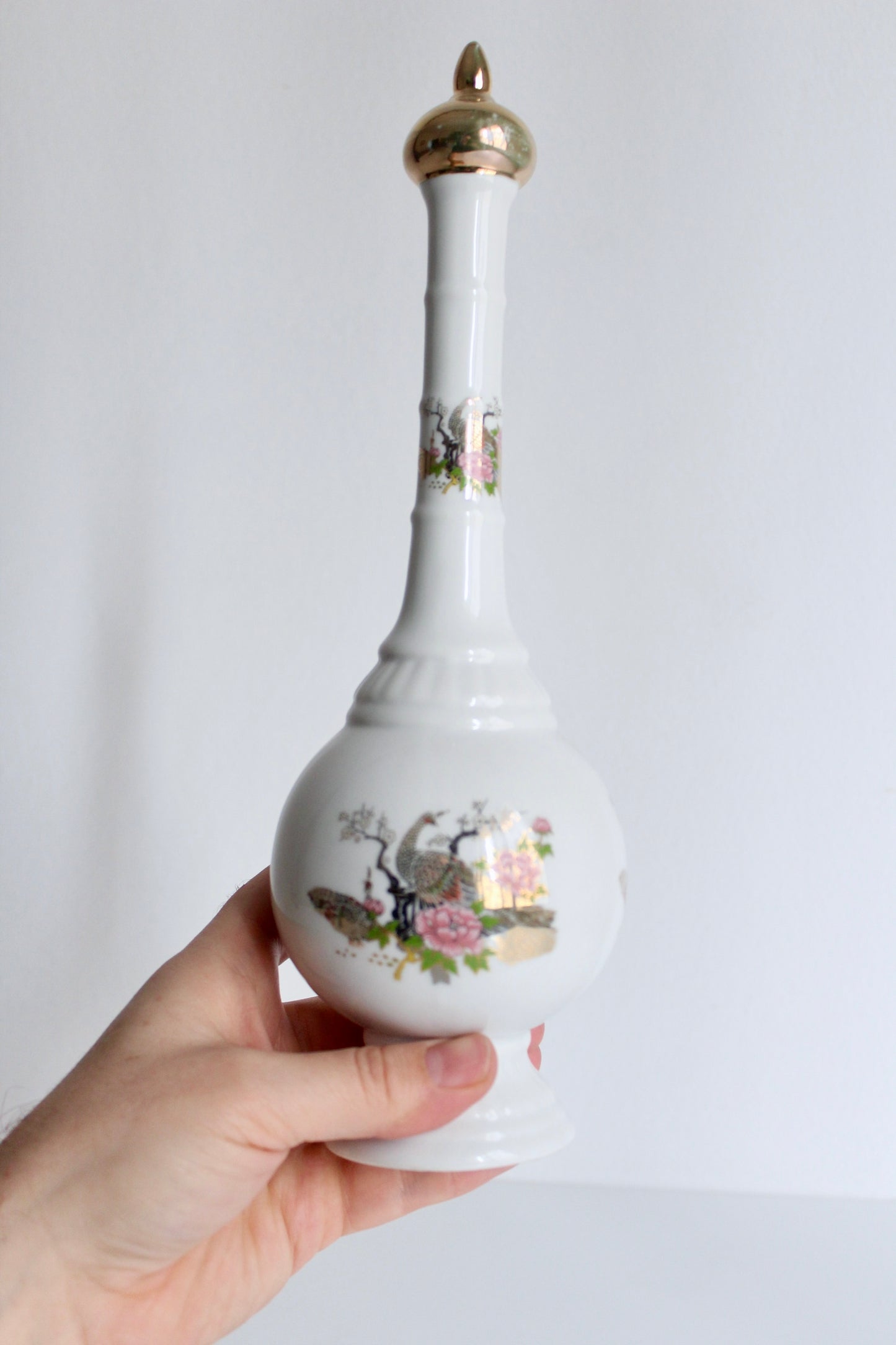 Mid-Century Porcelain Perfume Bottle with Gilt Details