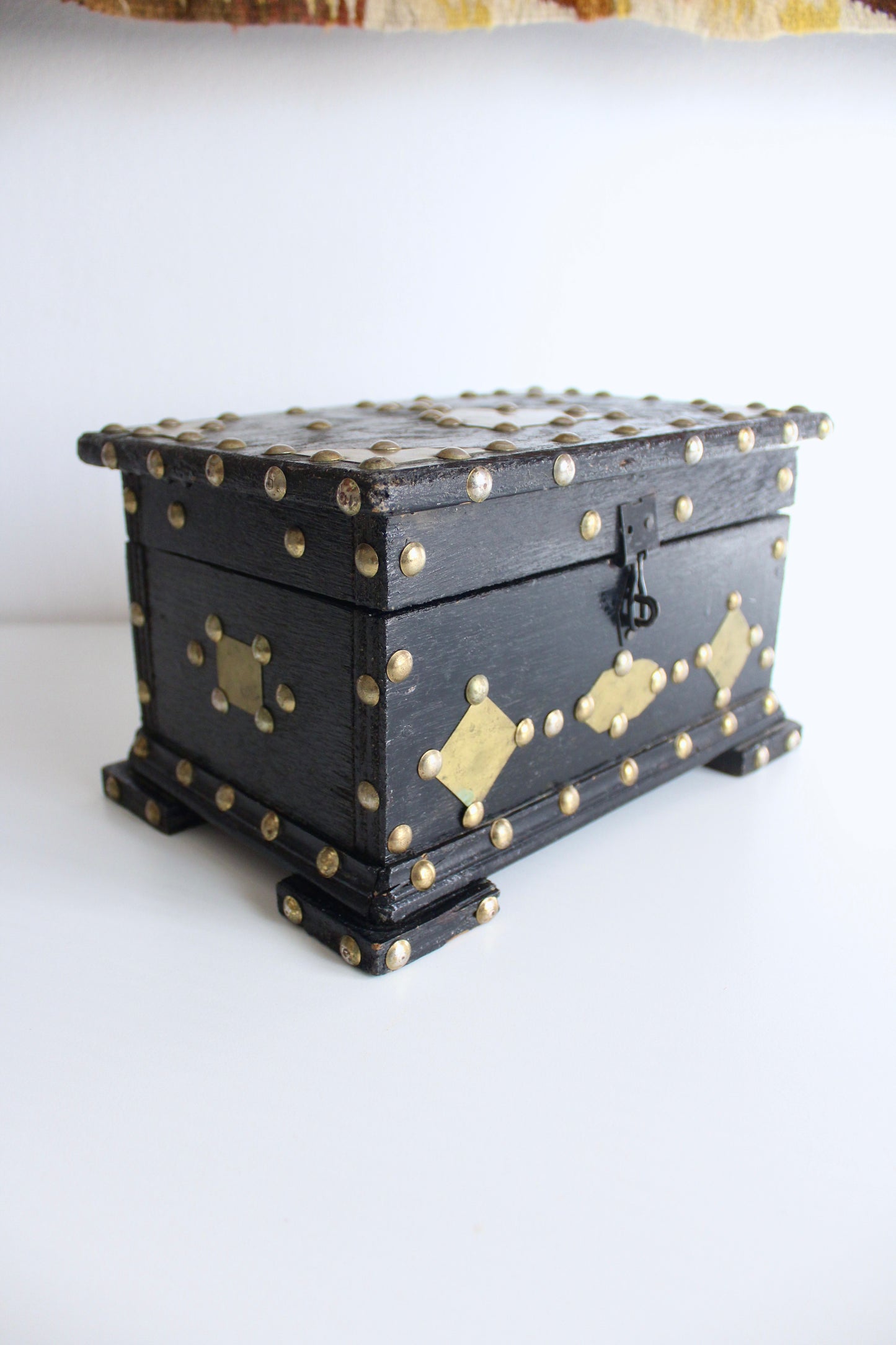 Kuwaiti Studded Maritime Wooden Sanduq (Mid-20th Century)