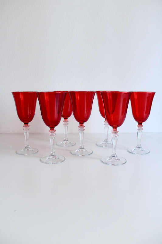 Midcentury Bohemian Ruby Glasses