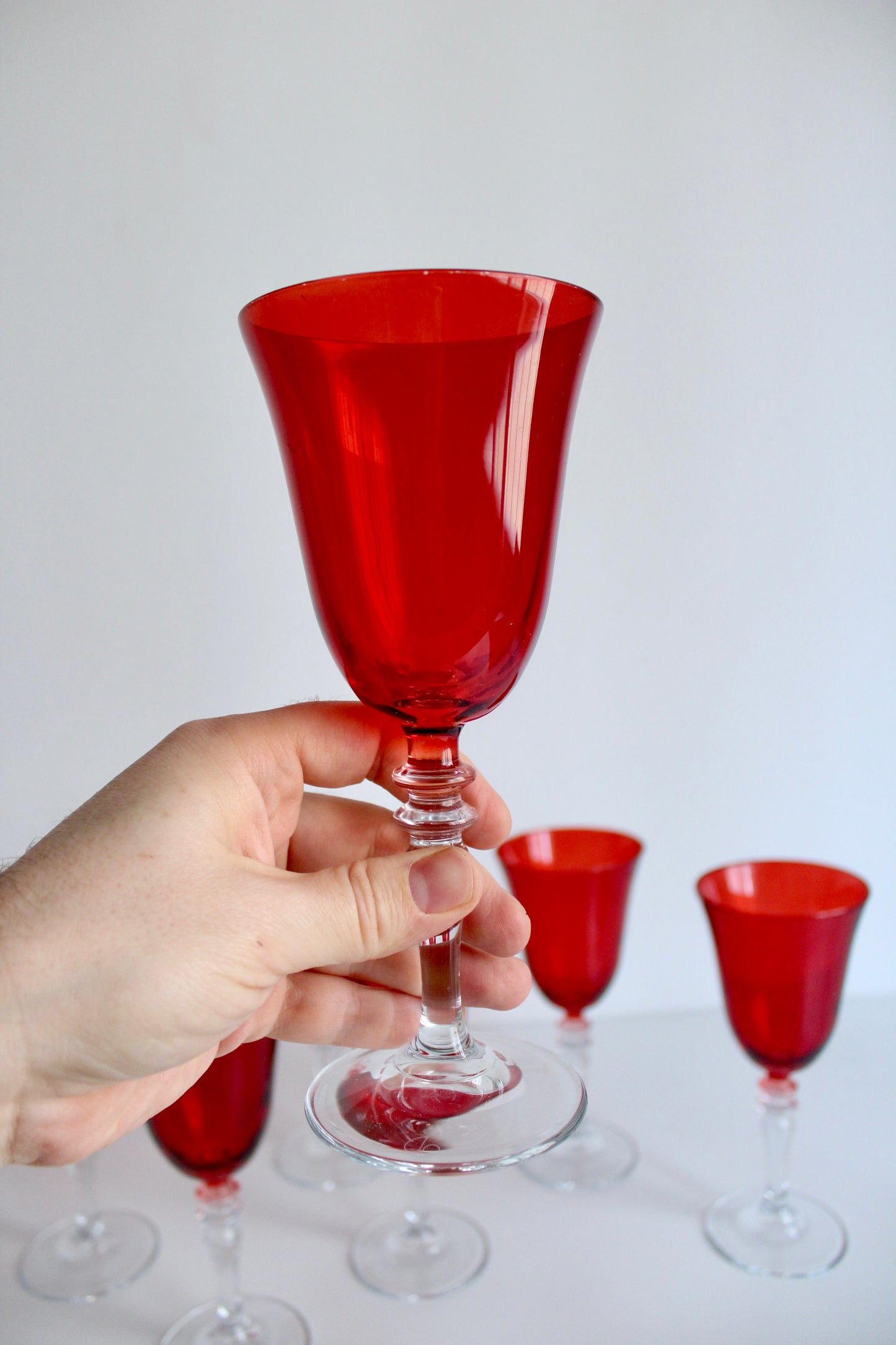 Midcentury Bohemian Ruby Glasses