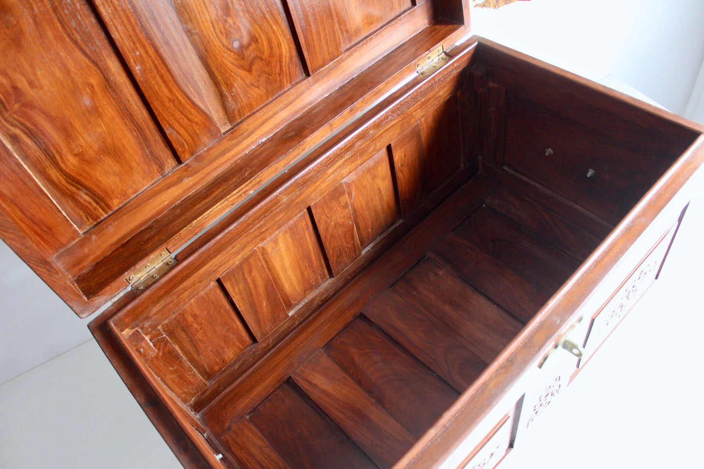 Retro Carved Rosewood Pakistani Chest