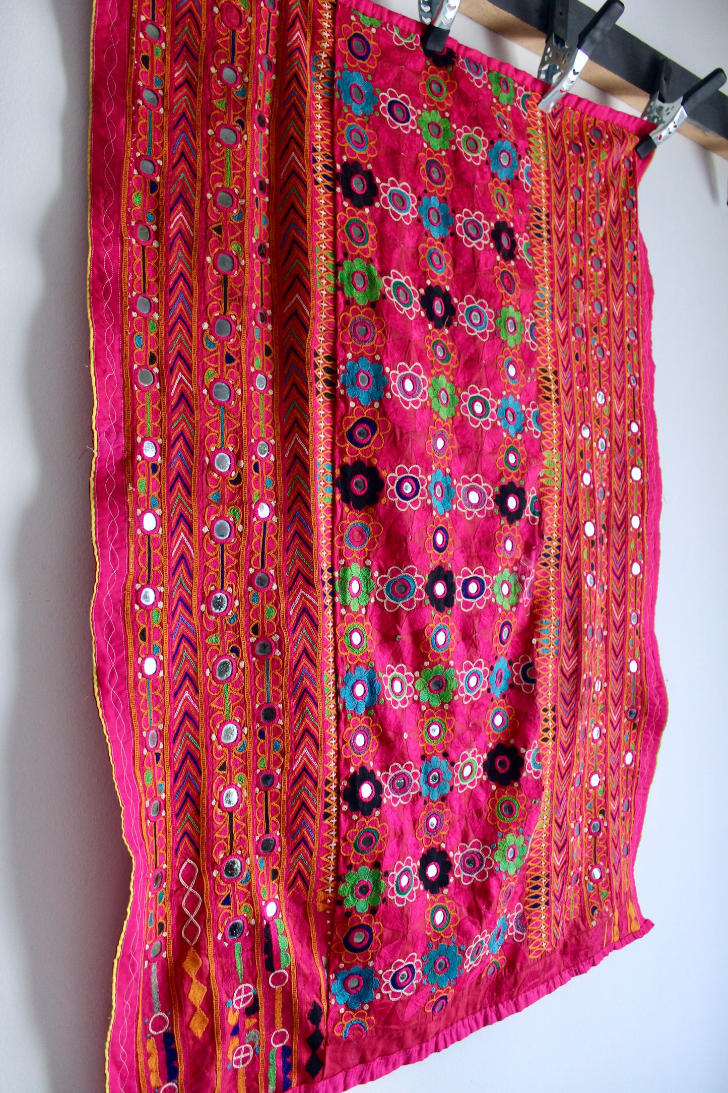 Handmade Woven Indian Mirrored Textile