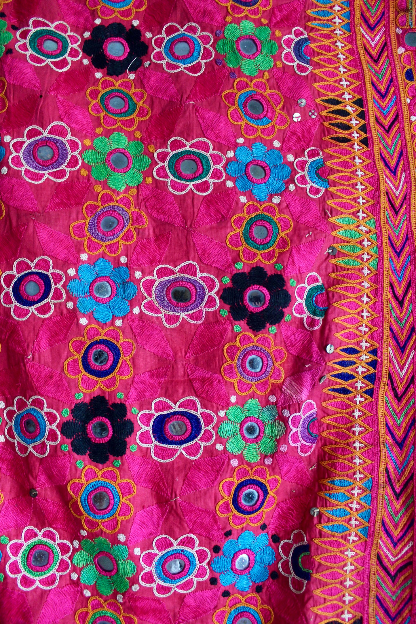 Handmade Woven Indian Mirrored Textile