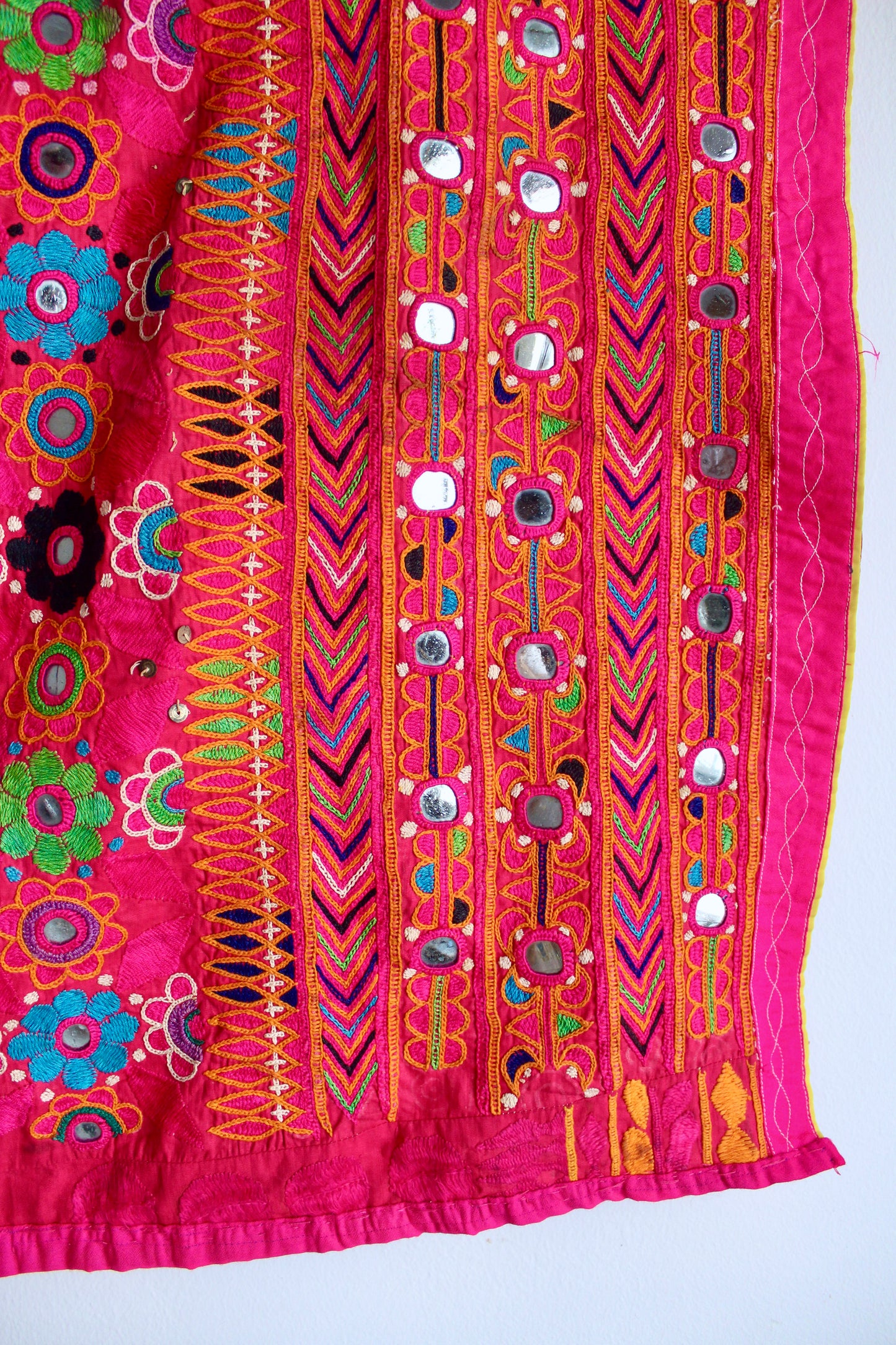 Handmade Woven Indian Mirrored Textile