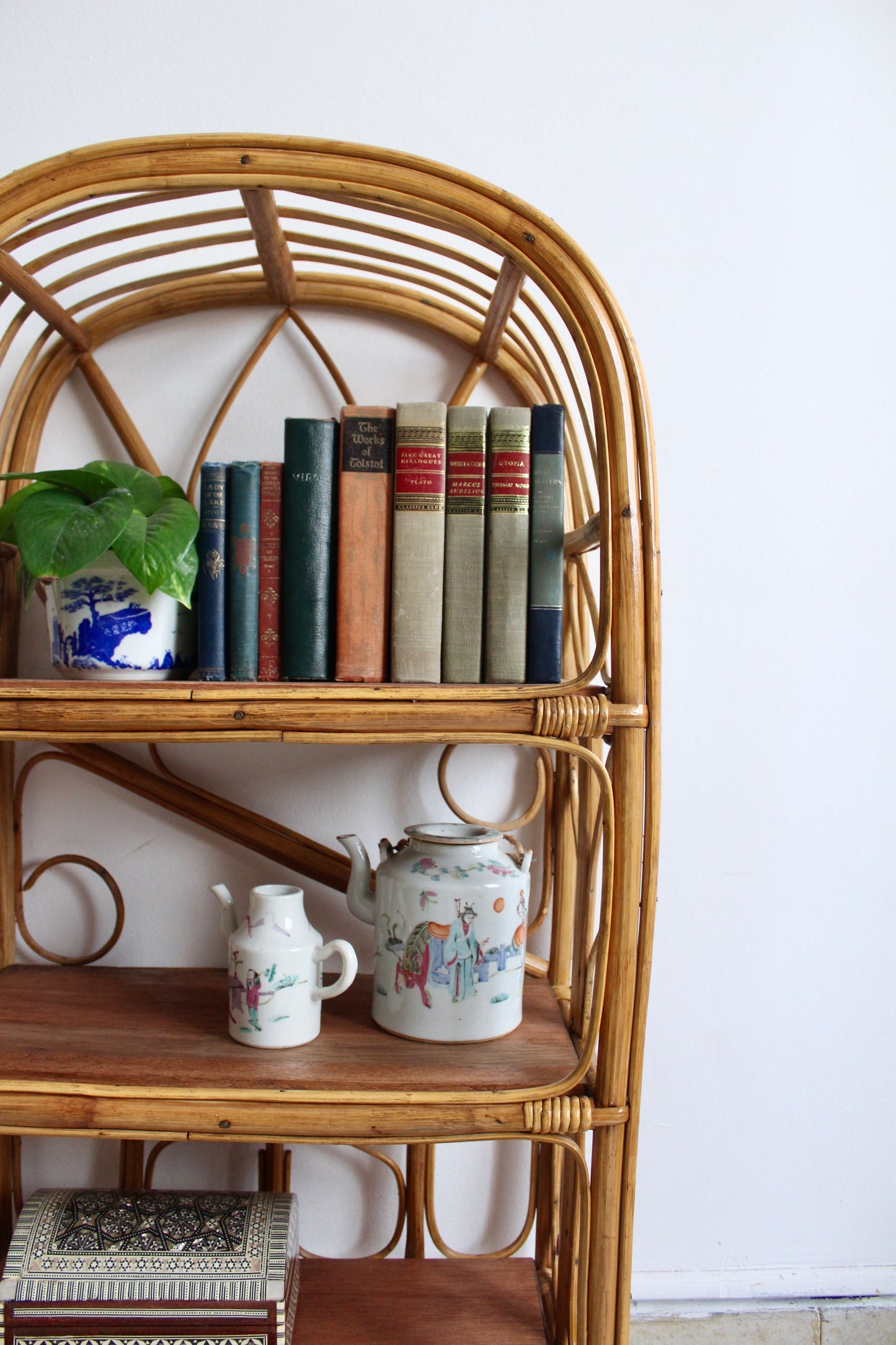 Vintage Bamboo Bookshelf