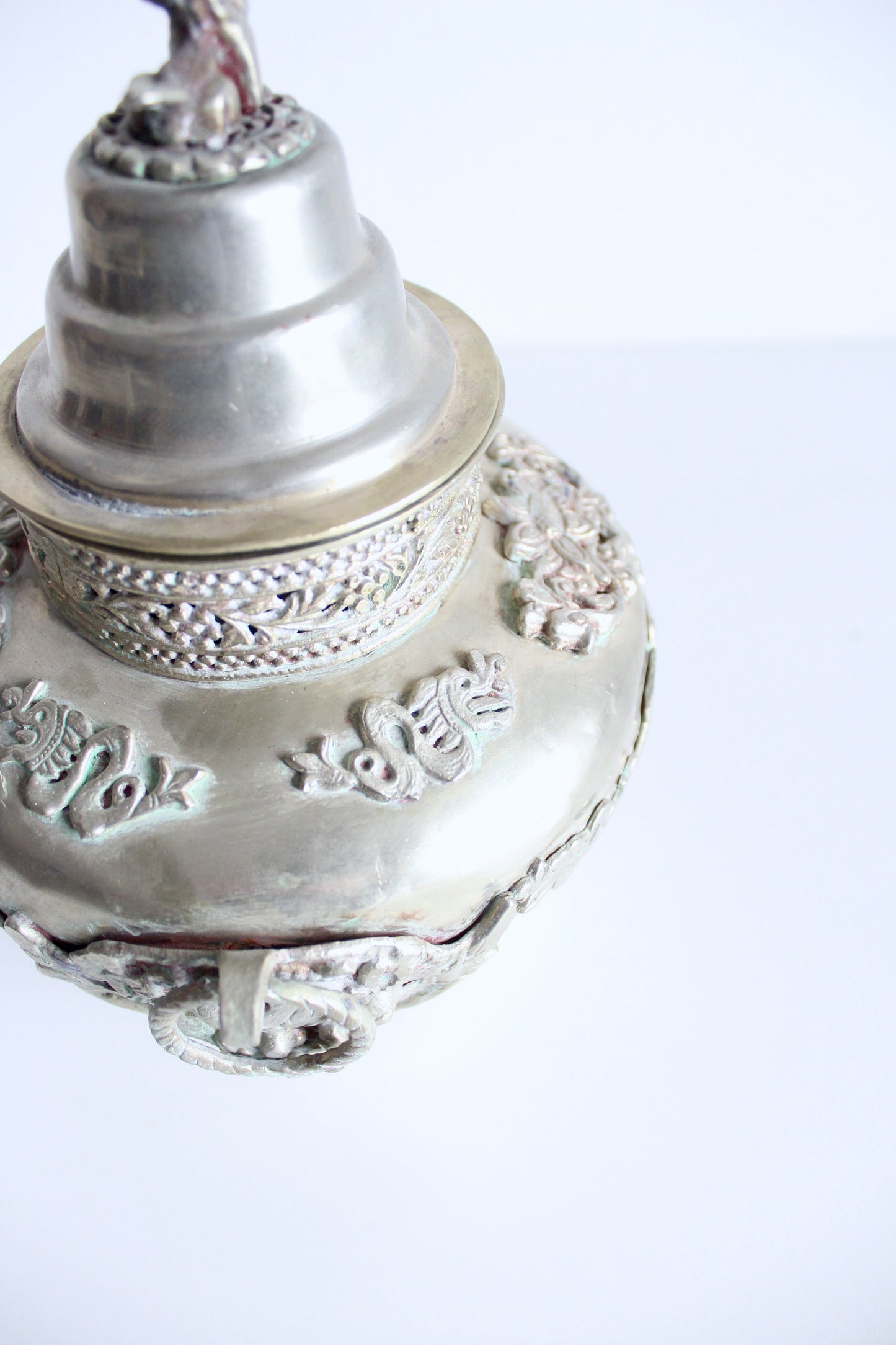 Early 20th Century Silver Plate Tibetan Offering Vessel
