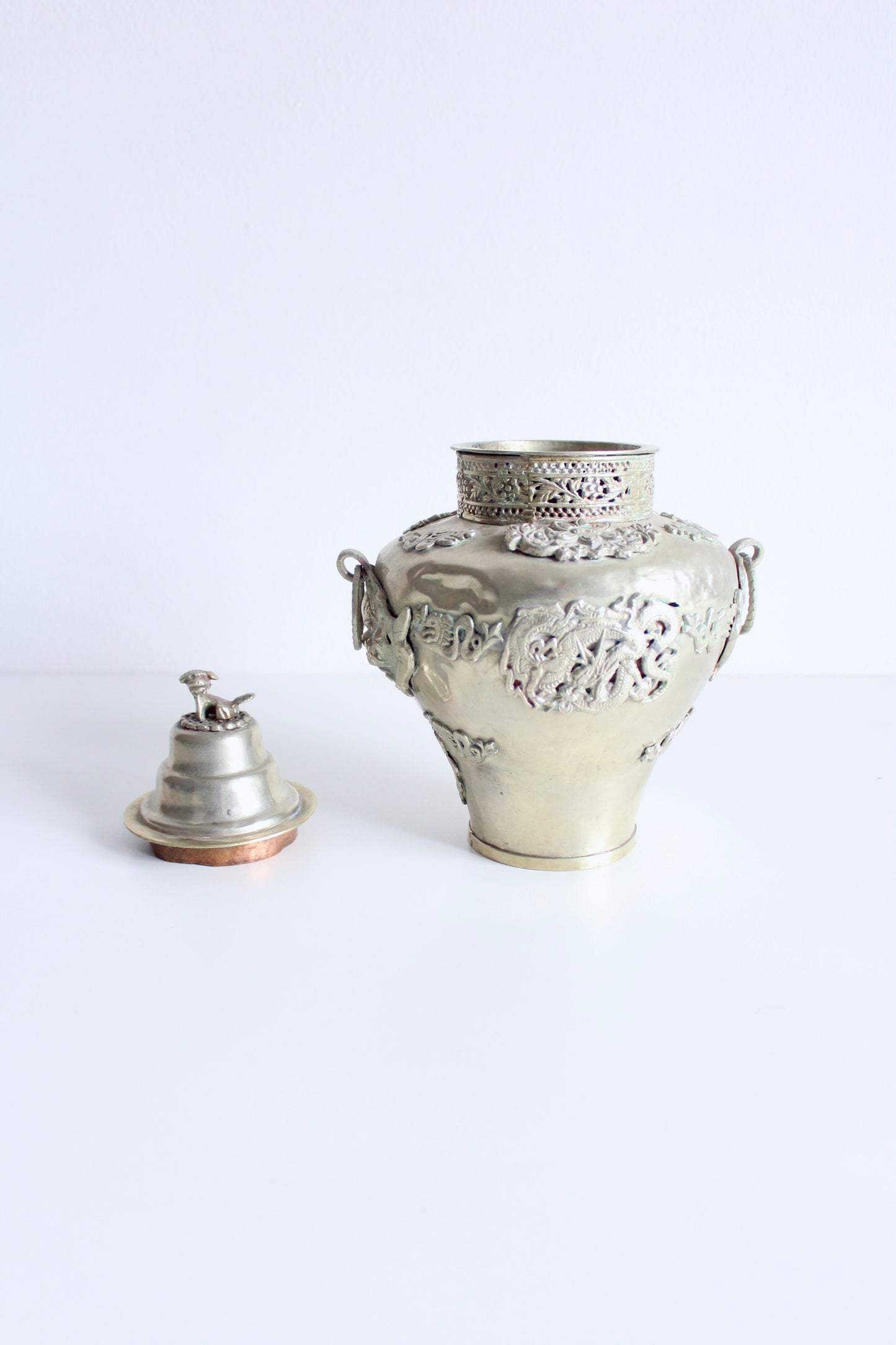 Early 20th Century Silver Plate Tibetan Offering Vessel