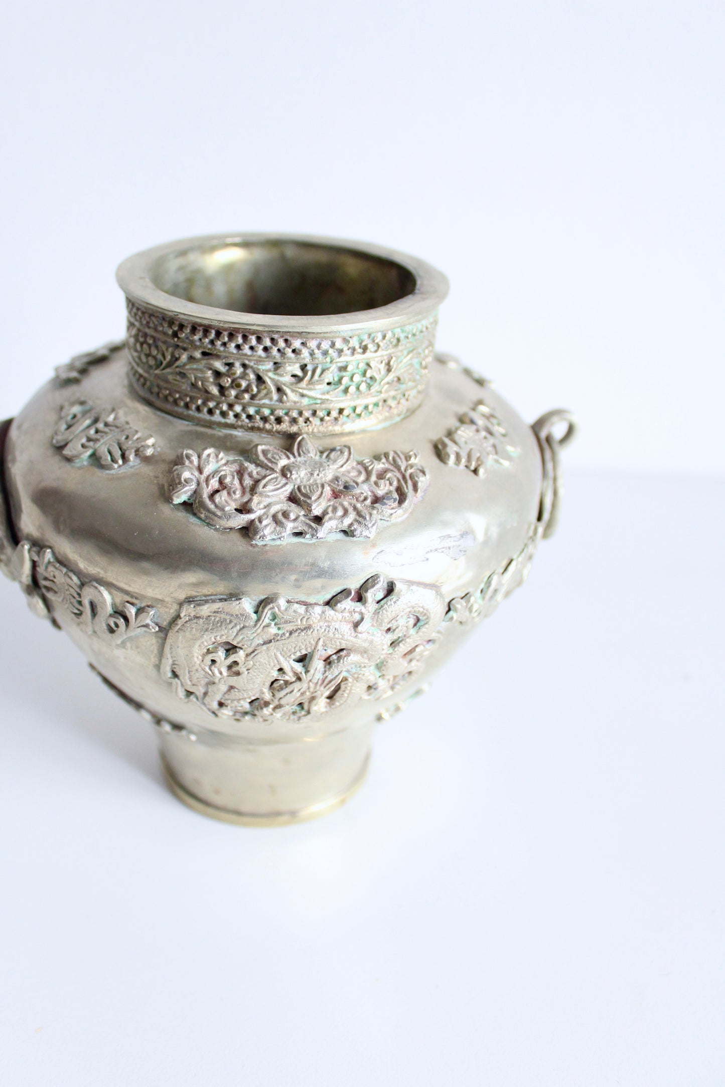 Early 20th Century Silver Plate Tibetan Offering Vessel
