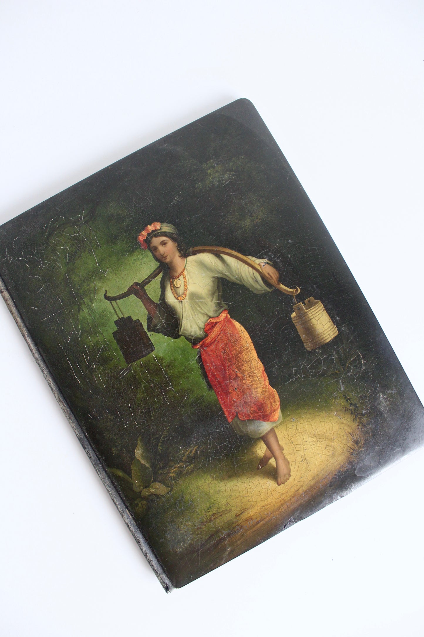 Antique Hand-Painted Lacquer Document Folder