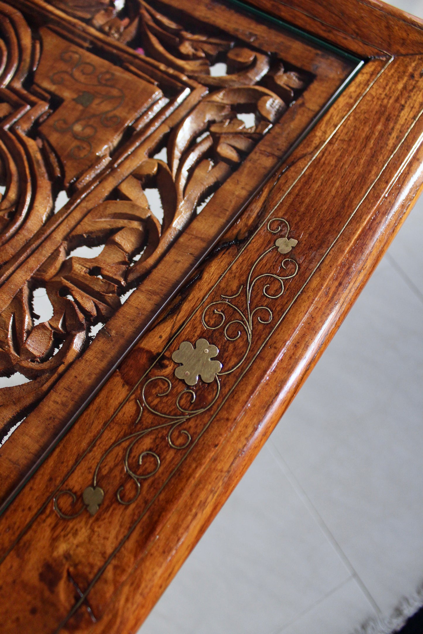 Beautiful Handcarved Wooden Indian Side Table