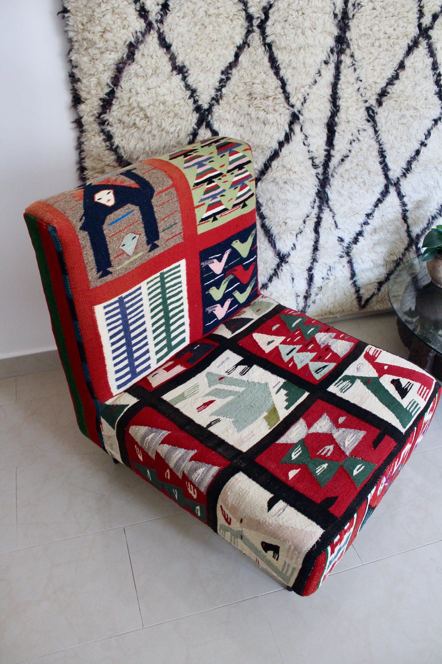 Vintage North African Kilim Chair