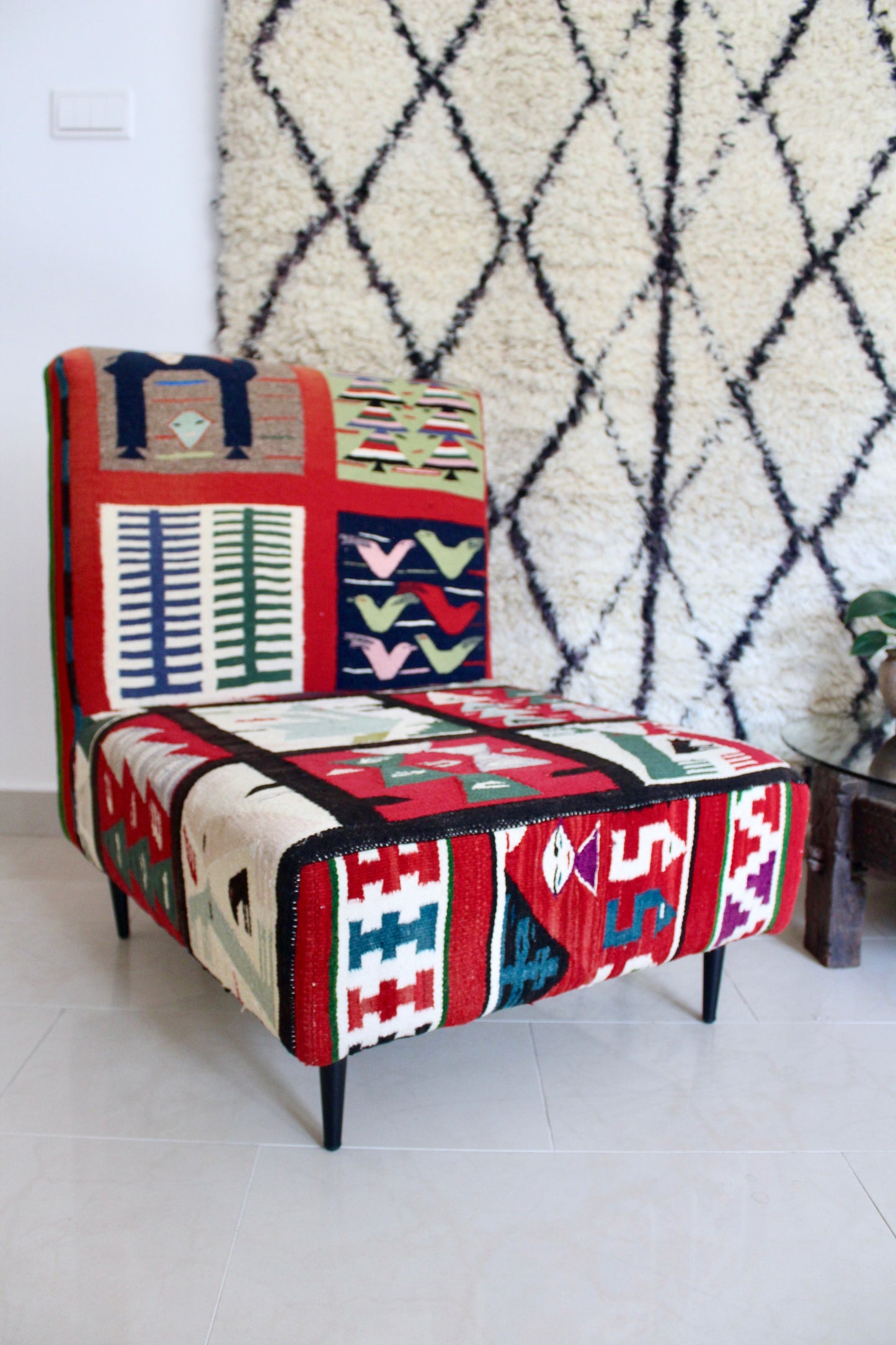 Vintage North African Kilim Chair