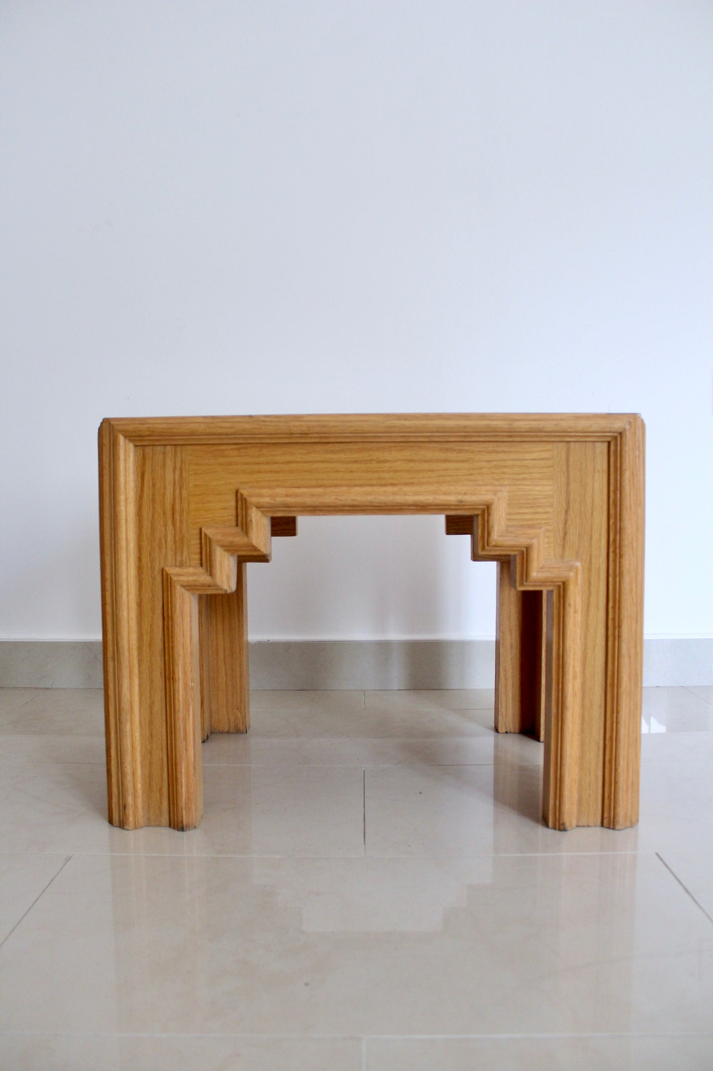 1980s Arabesque Solid Wood Side Table
