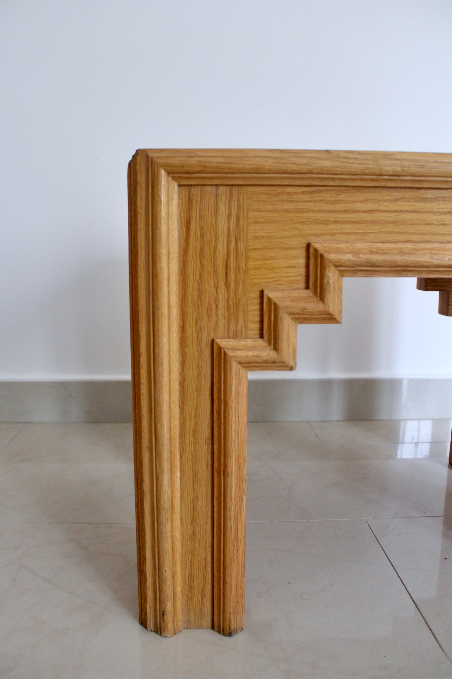 1980s Arabesque Solid Wood Side Table