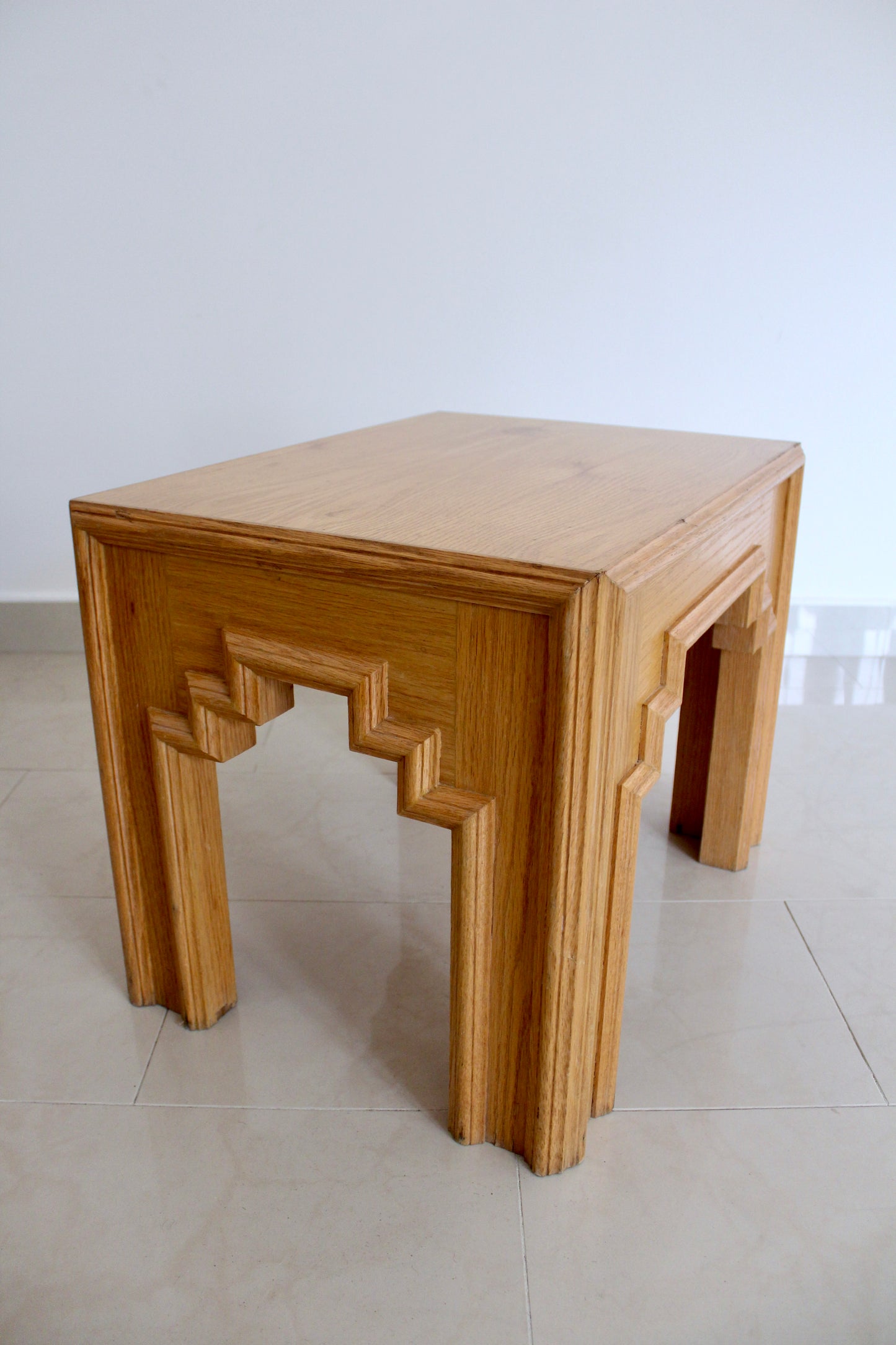 1980s Arabesque Solid Wood Side Table