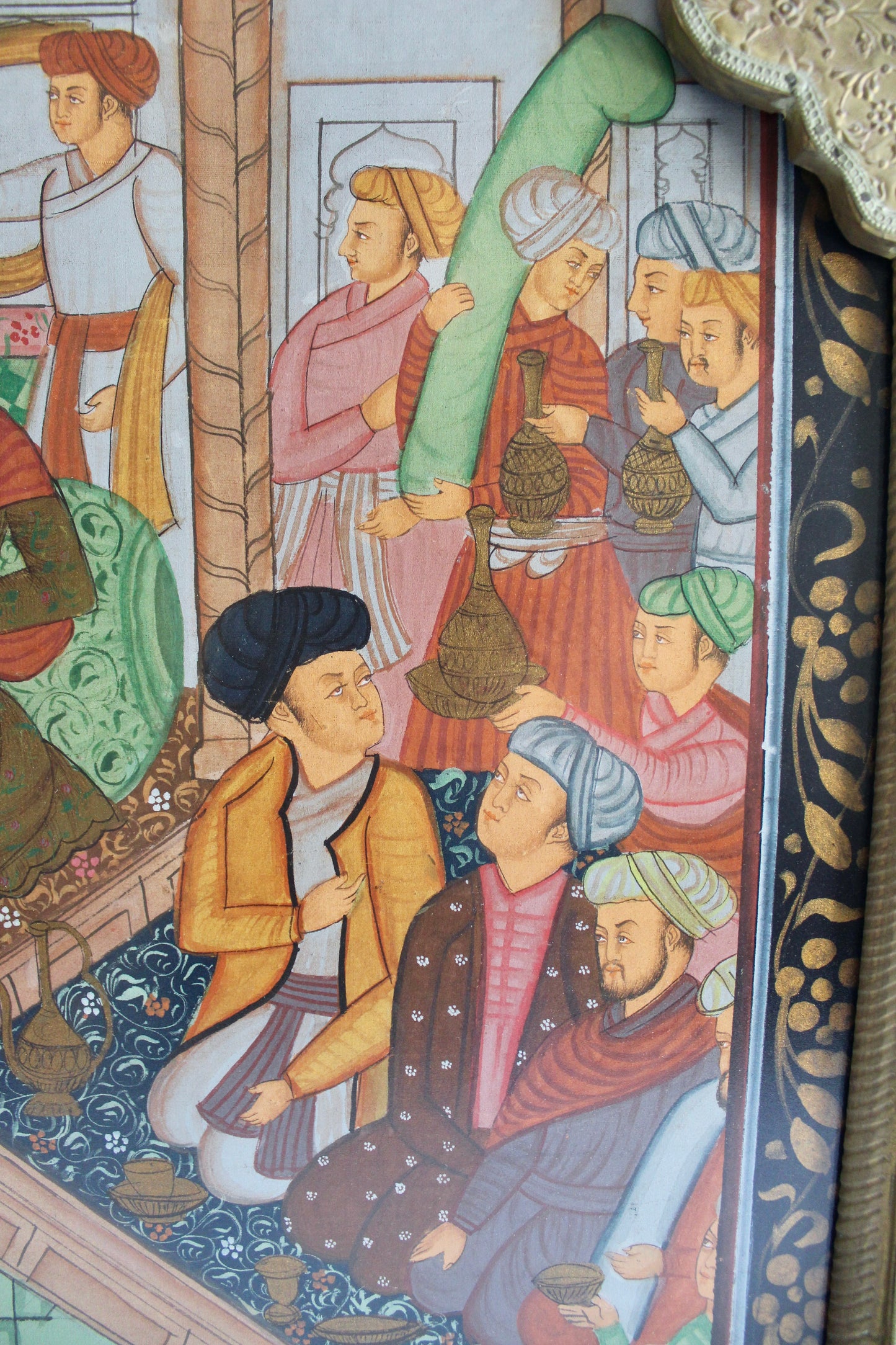 Vintage Mughal Miniature Painting in a Handmade Indian Frame