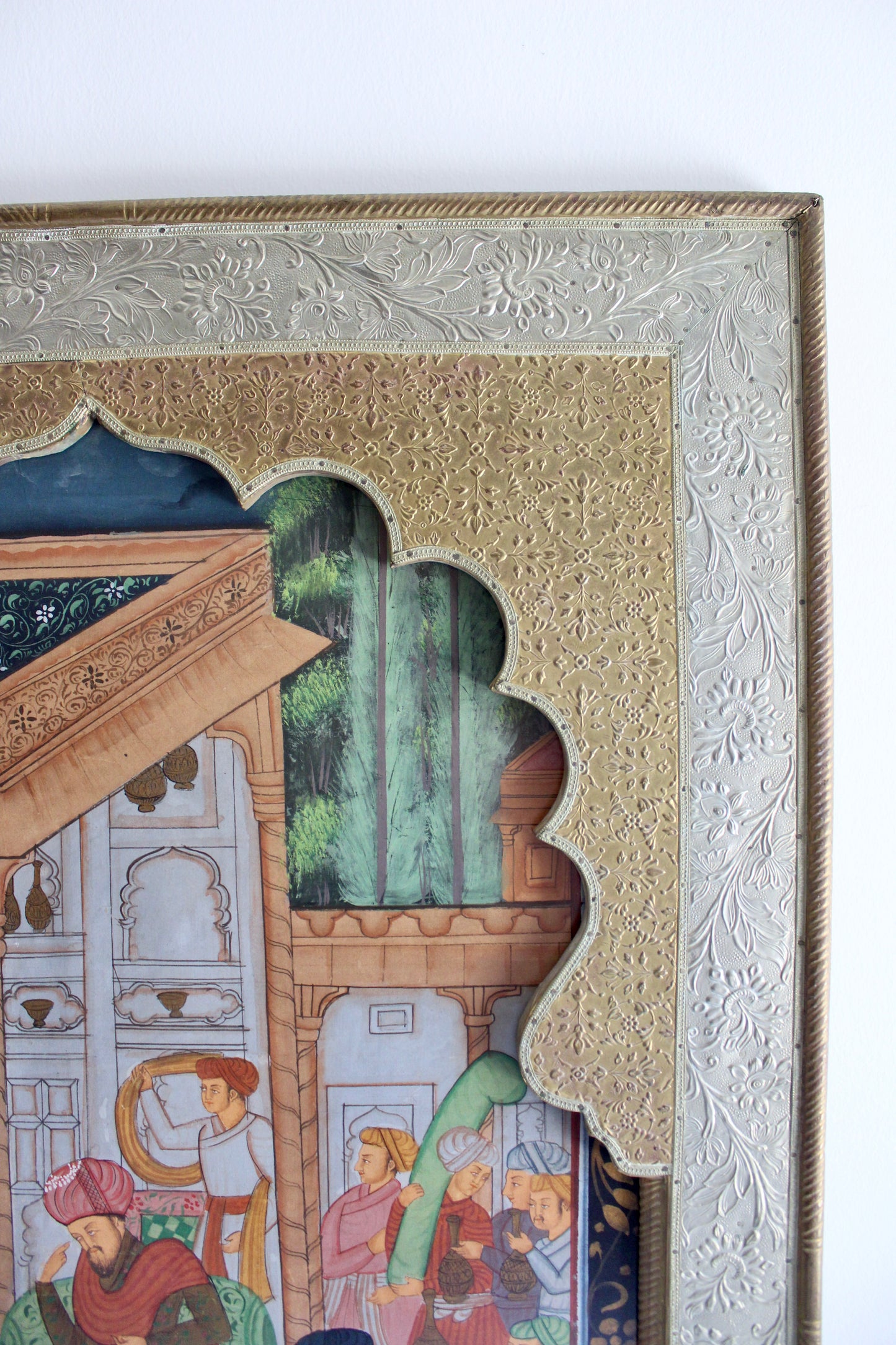 Vintage Mughal Miniature Painting in a Handmade Indian Frame