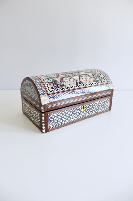 Vintage Syrian Marquetry Domed Box