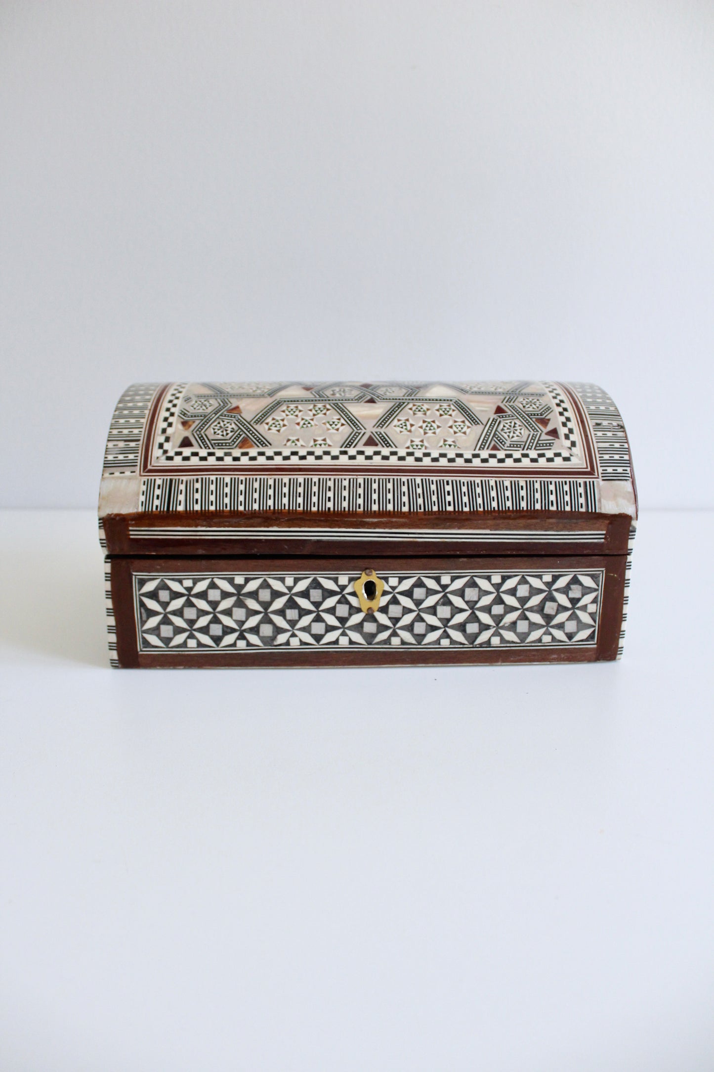 Vintage Syrian Marquetry Domed Box