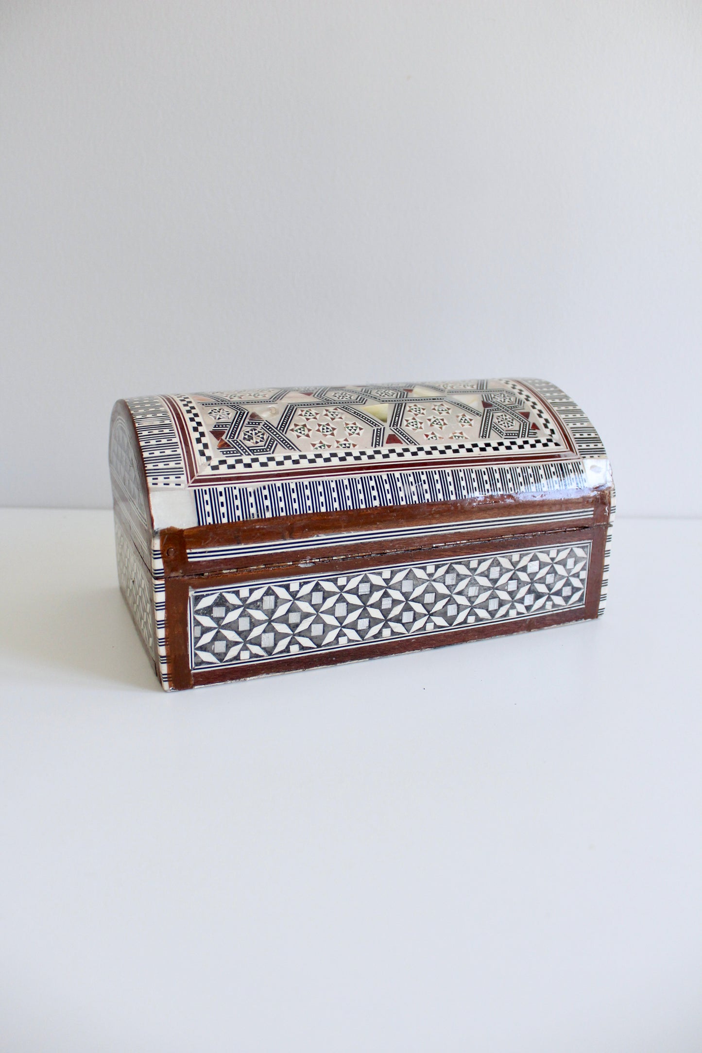 Vintage Syrian Marquetry Domed Box