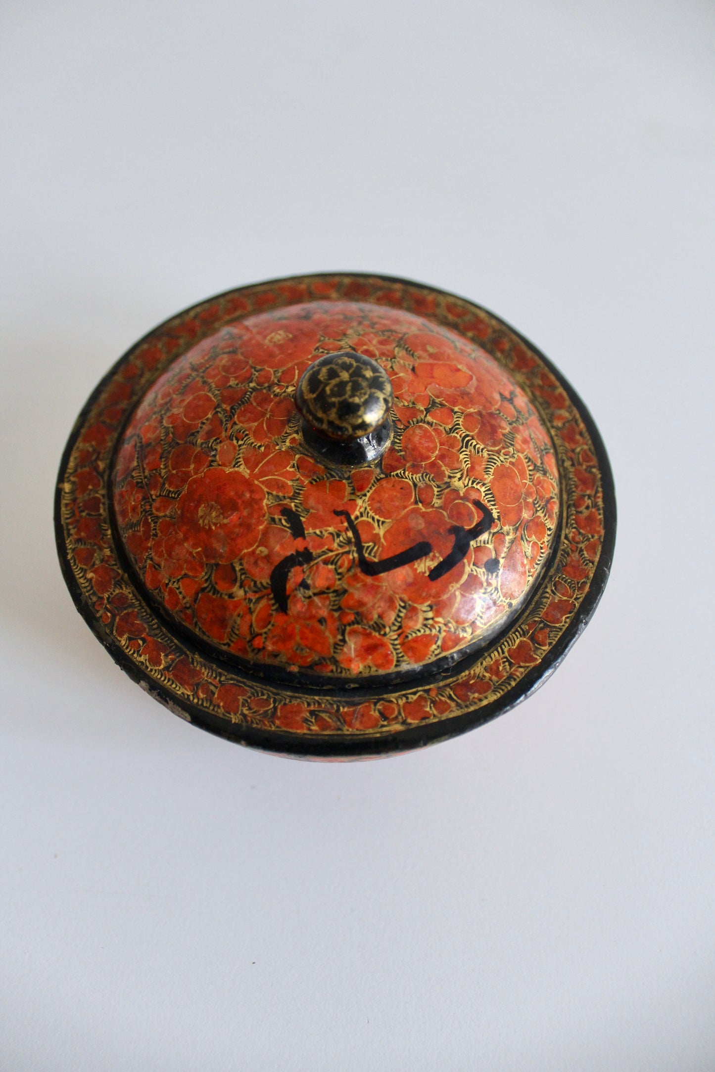 Vintage Kashmiri Handpainted Papier Mache Box