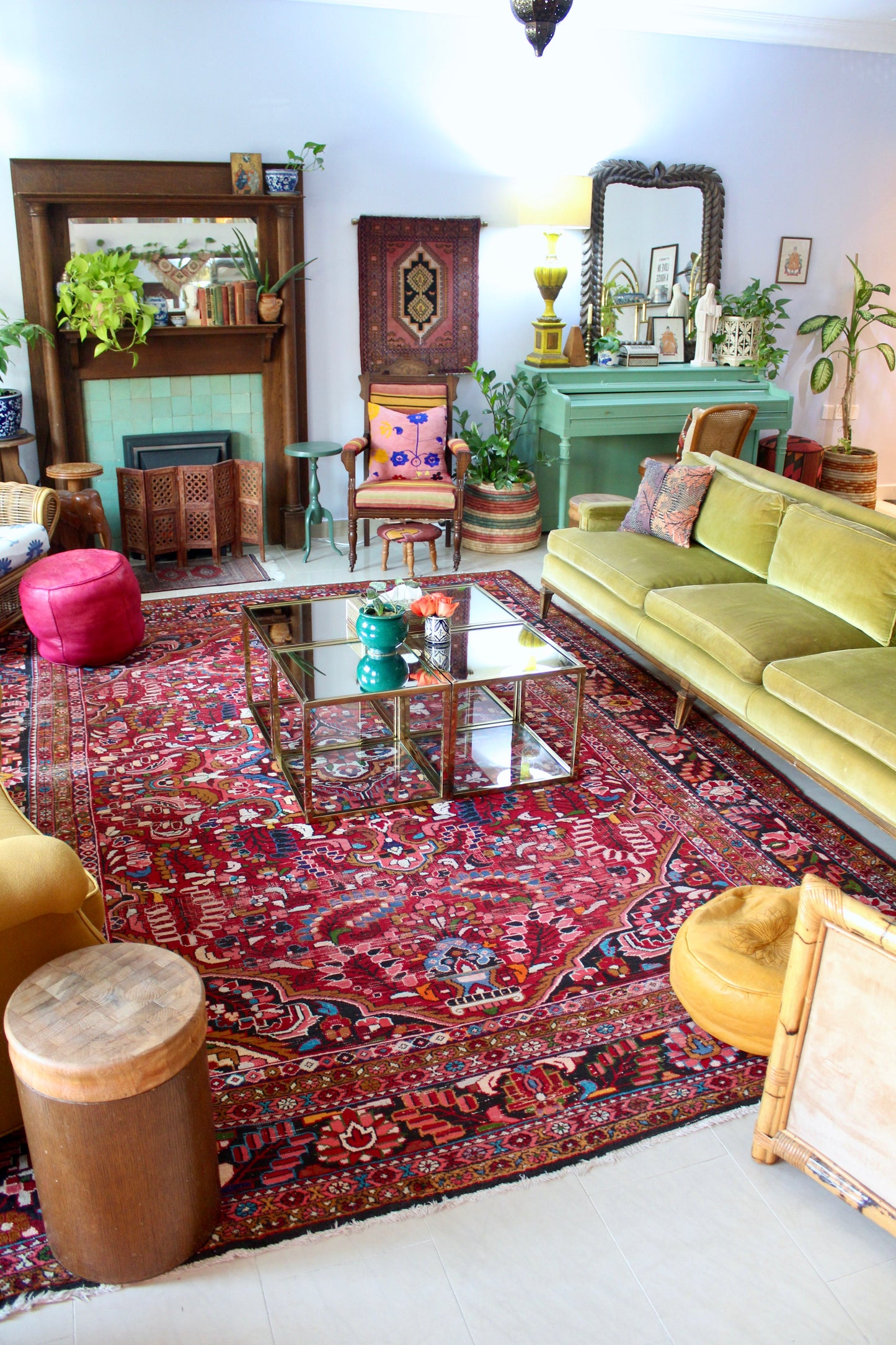 Brass, Glass and Mirror Side/Coffee Tables